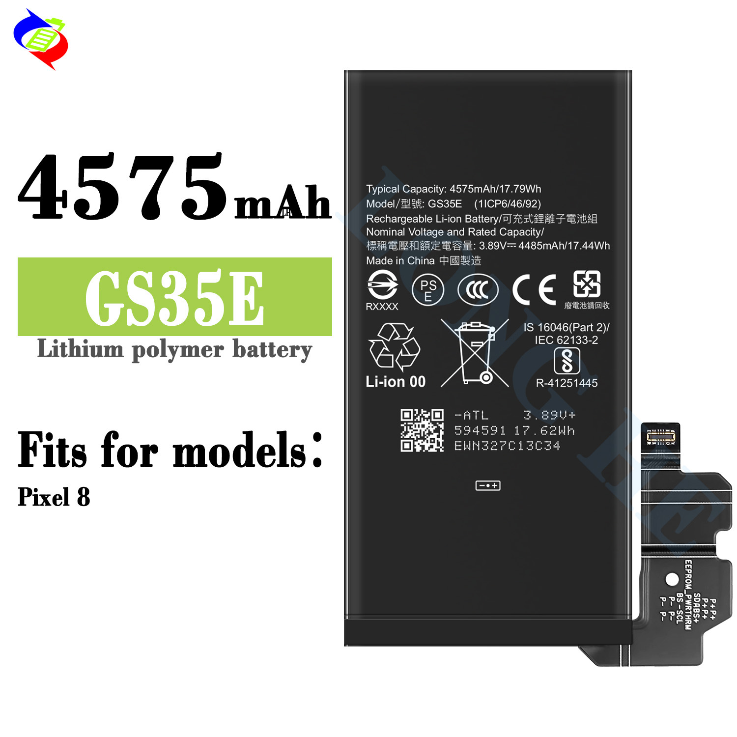 Suitable for Google Pixel 8 Phone Battery GS35E Built-in Circuit Board 4575mAh