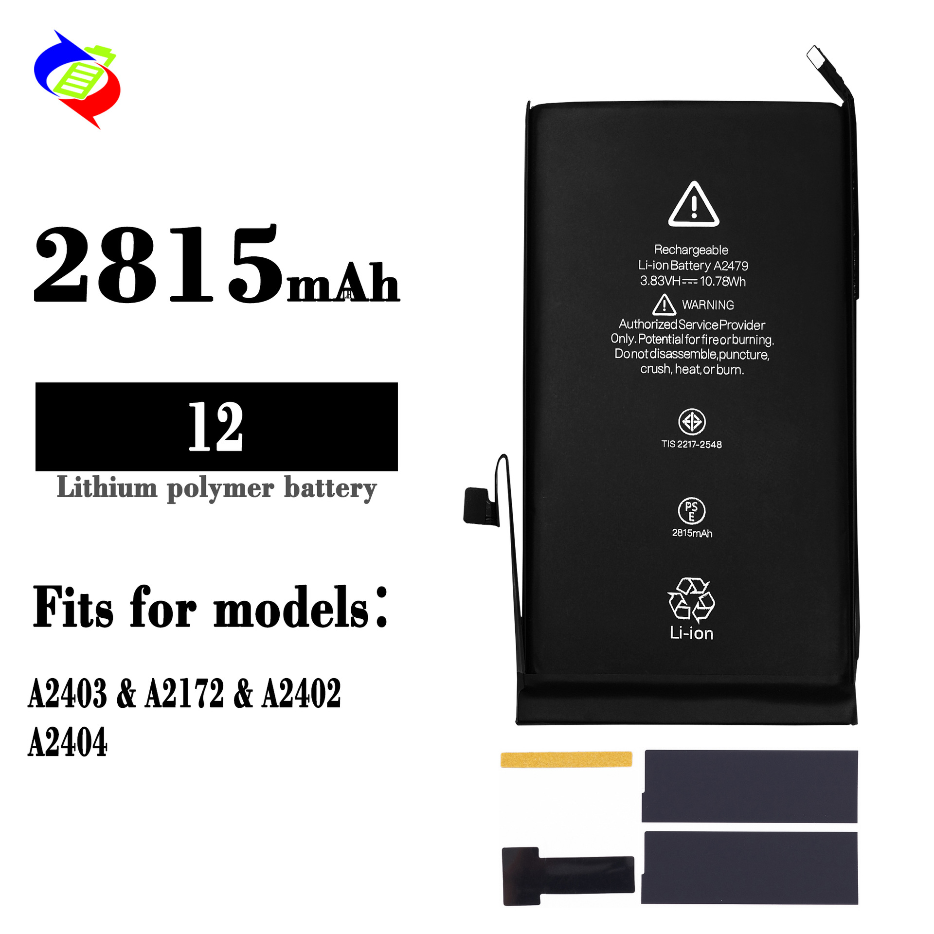 Əlverişli Apple iPhone 12/12 Pro Telefon Batarya Şarj Cihazı 2815mAh Pop-up Pəncərə Yoxdur Soldering Gerektirilmir