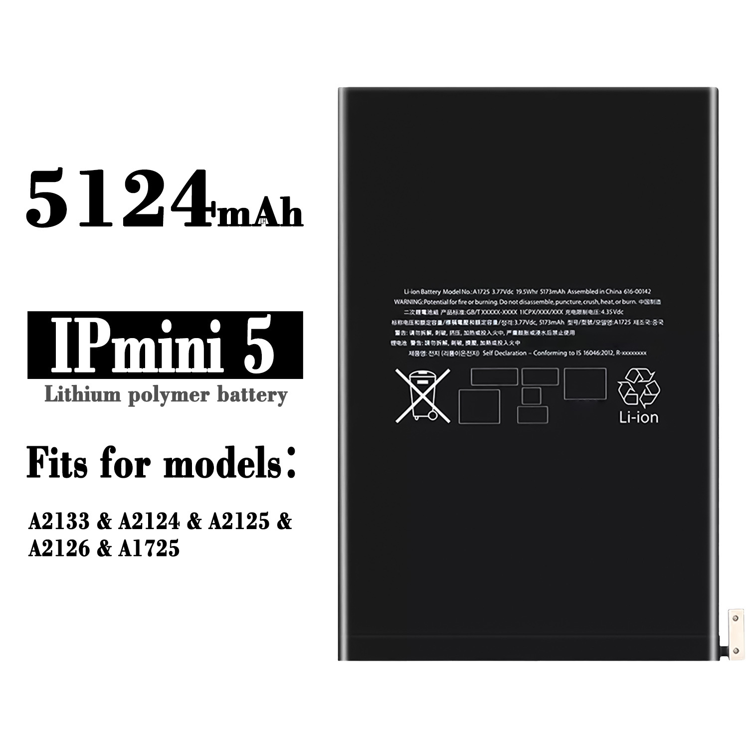 Apple Tablet iPad Mini 1/2/3/4/5 A1445 A15125 Mobile Phone Battery Applicable