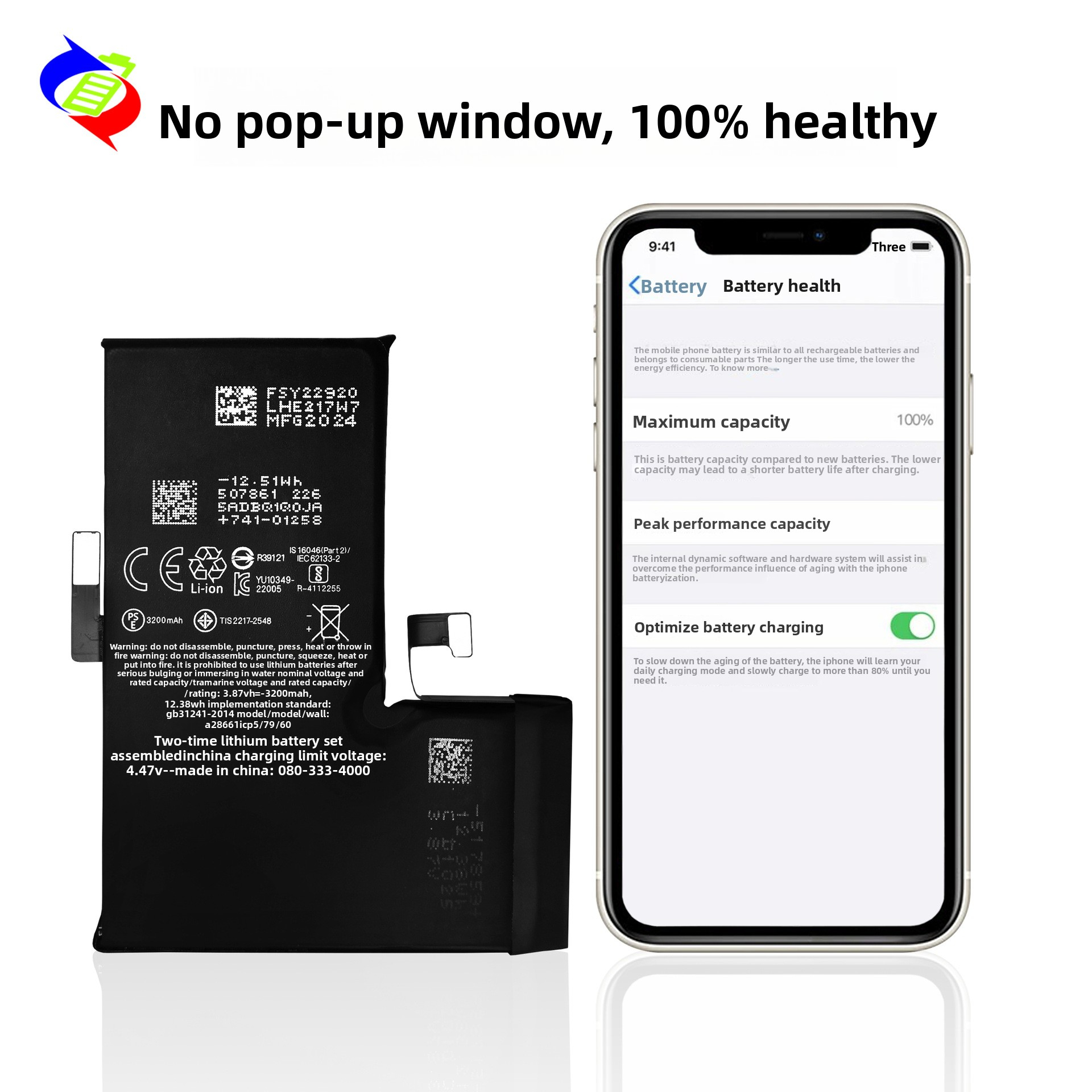 Suitable for Apple iPhone 14 Pro Battery Display Battery Health No Pop-up 3200mAh