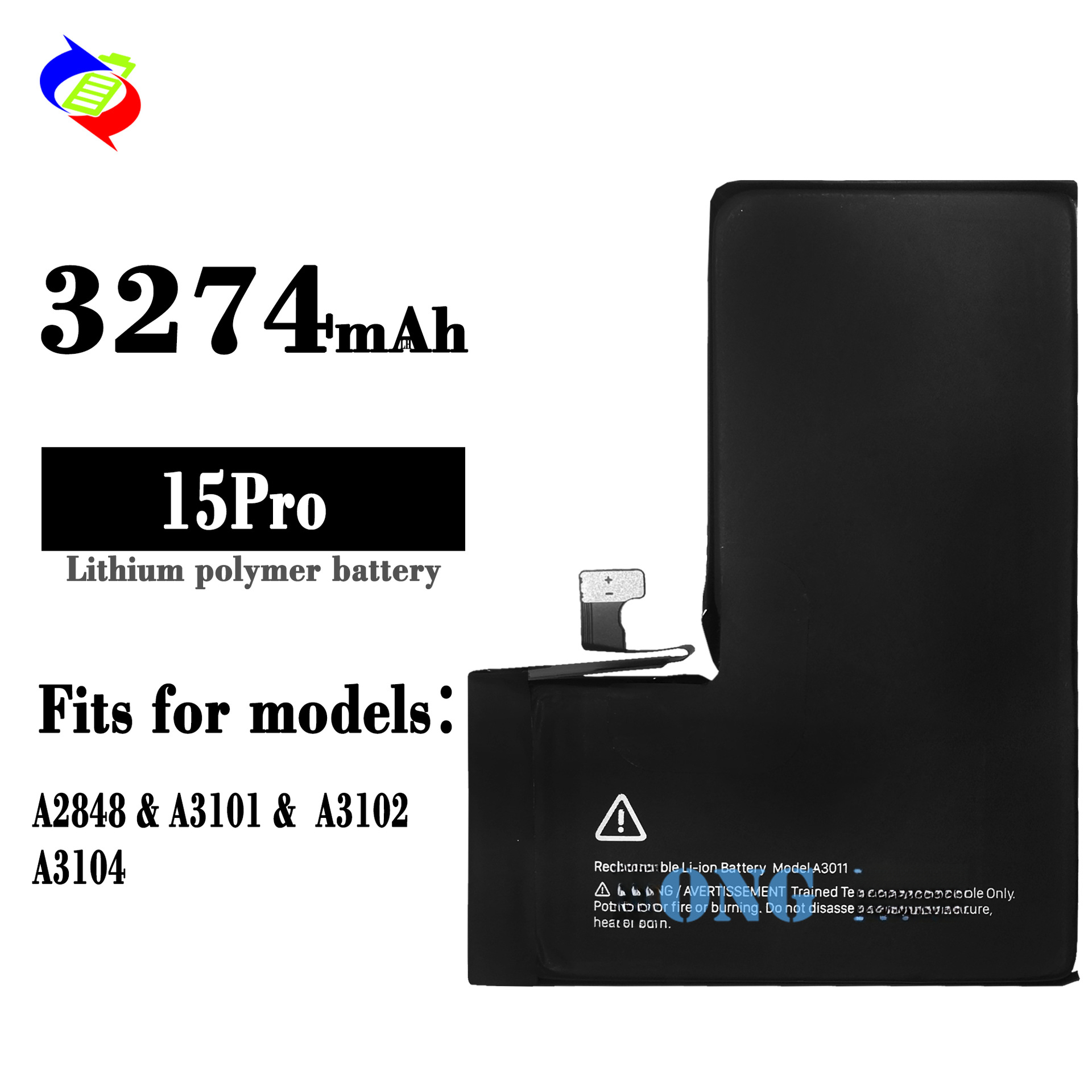 Suitable for Apple A2848/A3101 Phone Battery 15 Pro Built-in Board 3274mAh
