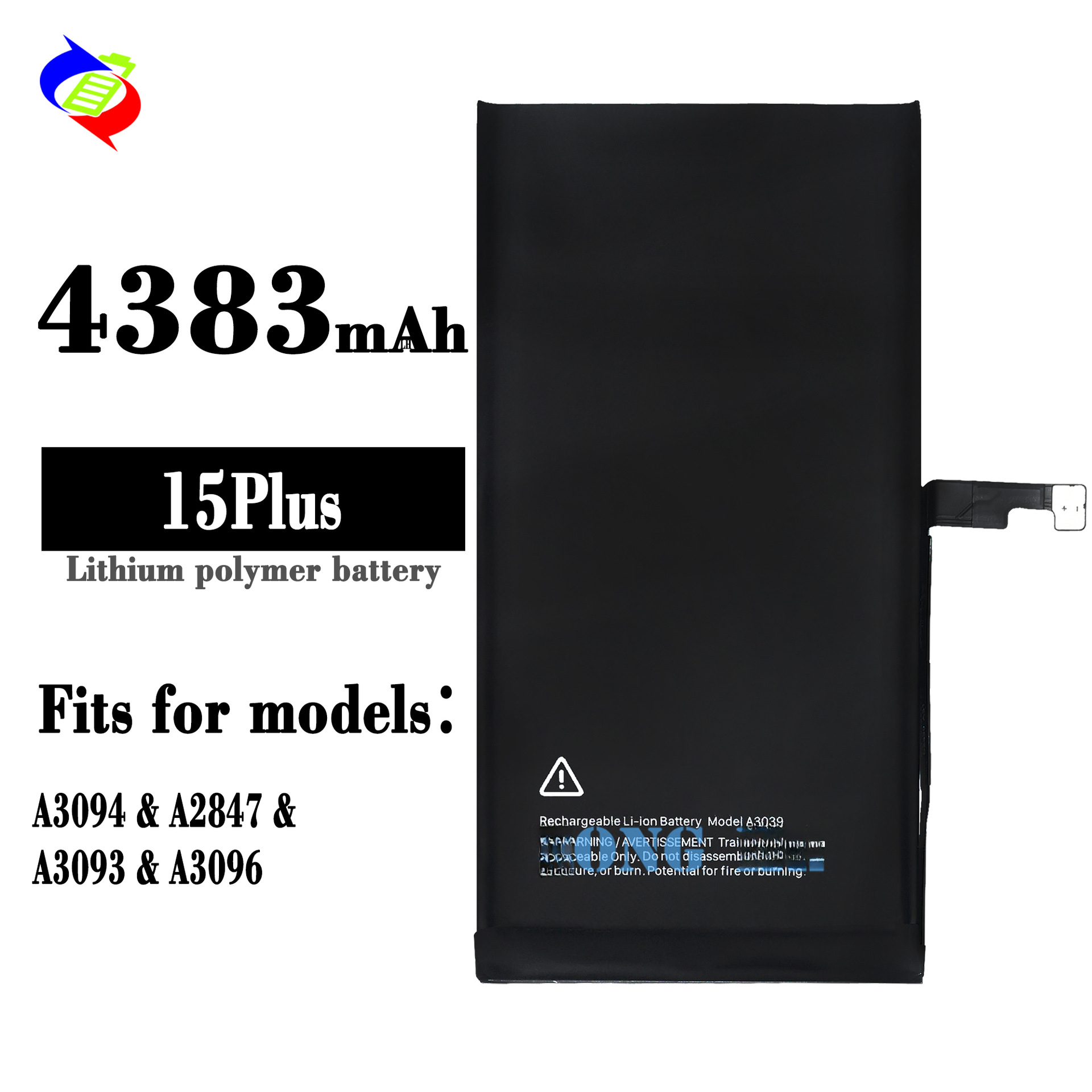 Suitable for Apple A3093/A3096 Phone Battery 15Plus Built-in Board 4383mAh