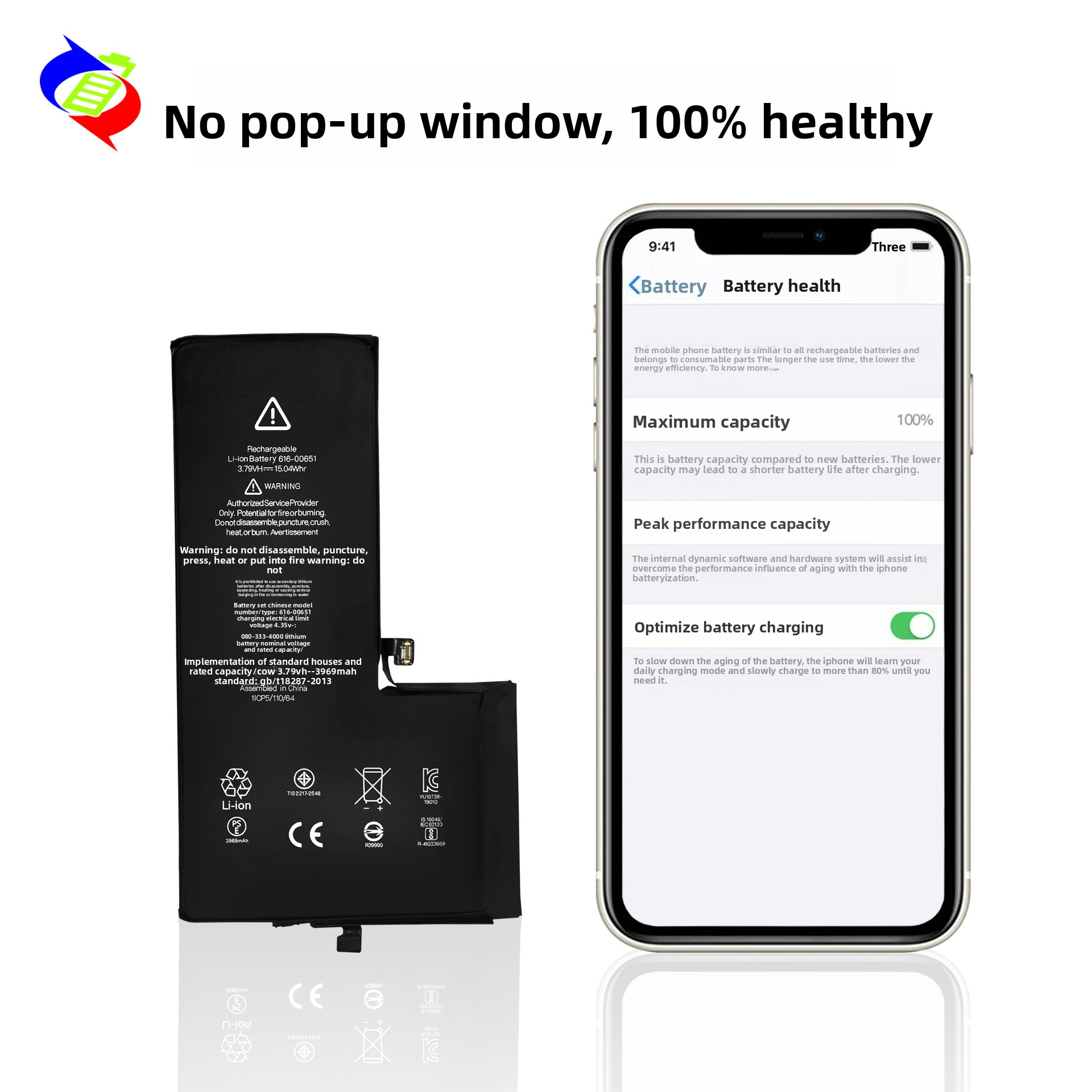 Suitable for Apple iPhone 11 Pro Max Battery Health 100% Brand New Battery Board