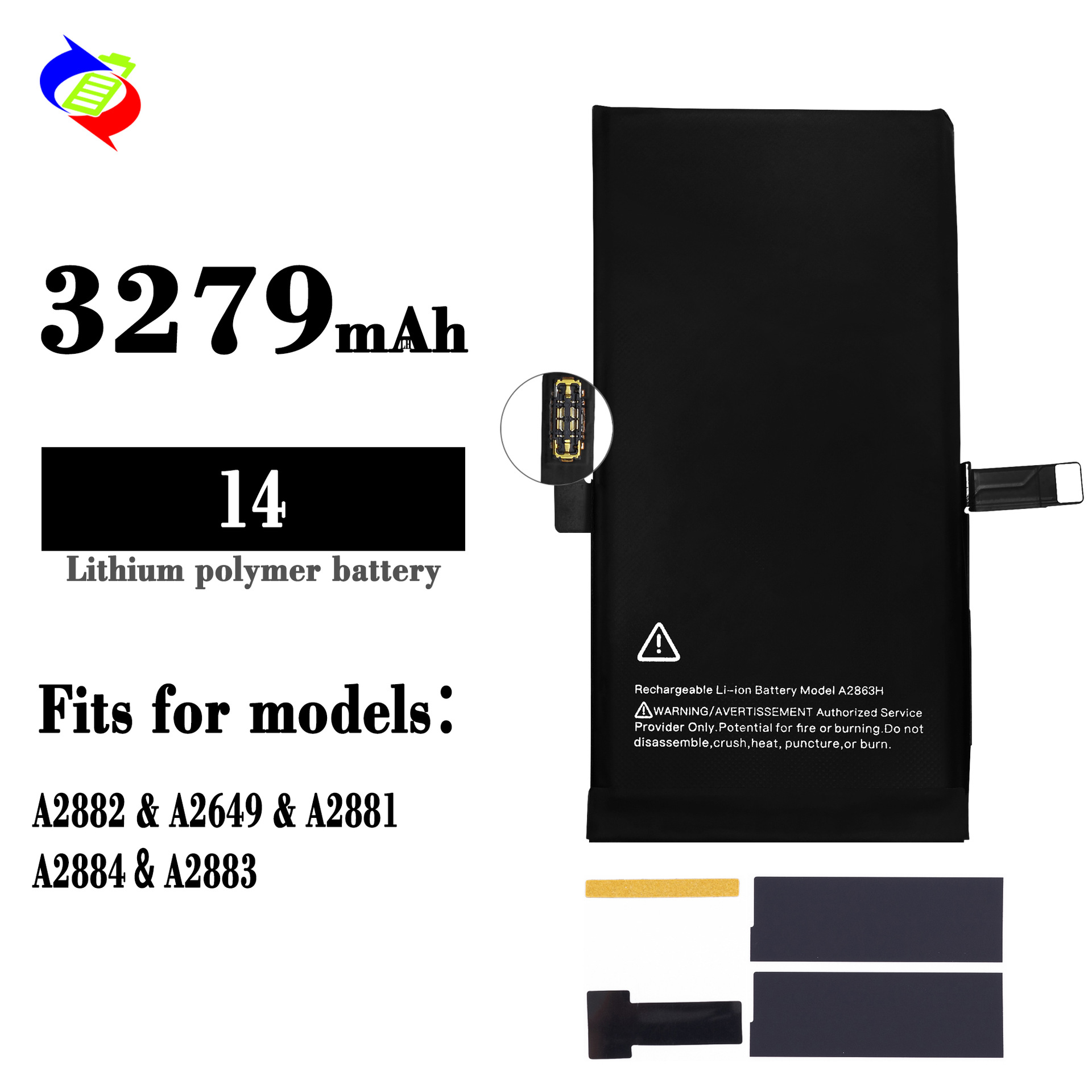 100% Brand New Battery Display Battery Health Suitable for Apple iPhone 14 0 Cycles