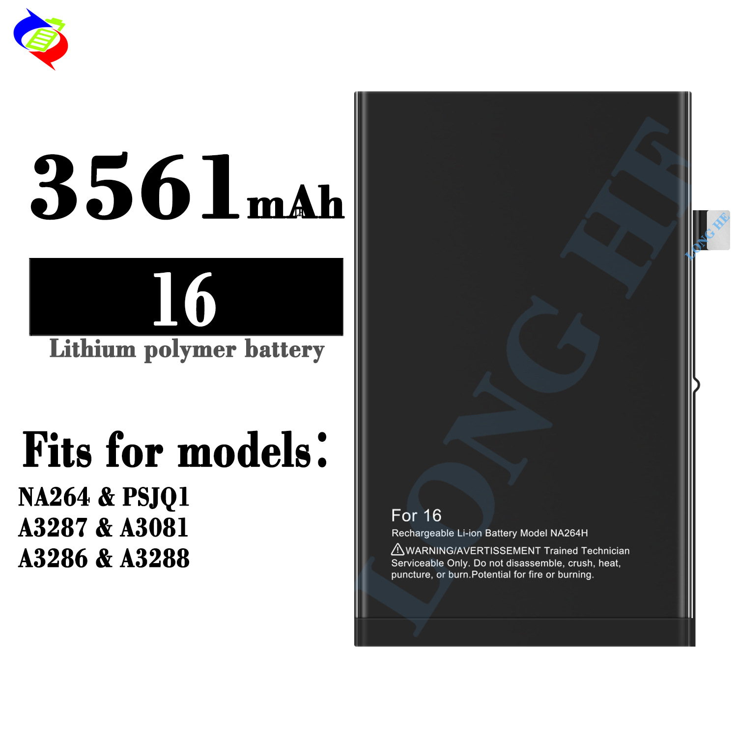 Suitable for Apple 16 Phone Battery 3561mAh Brand New NA264/PSJQ1/A3287/3081/3286