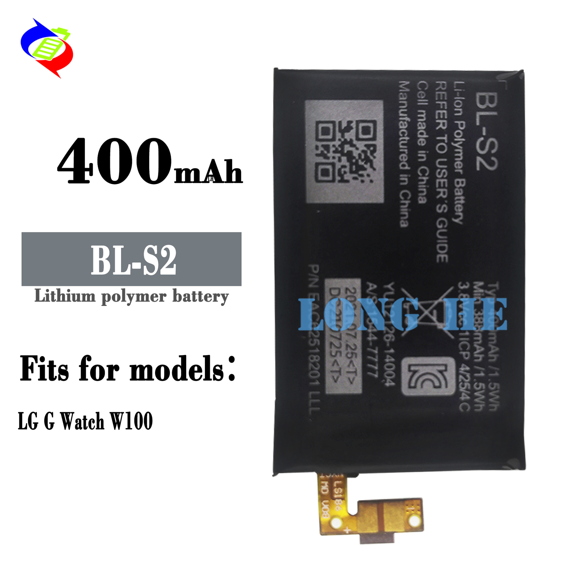 Suitable for LG G Watch W100 Watch Battery BL-S2 Built-in Circuit Board 400mAh