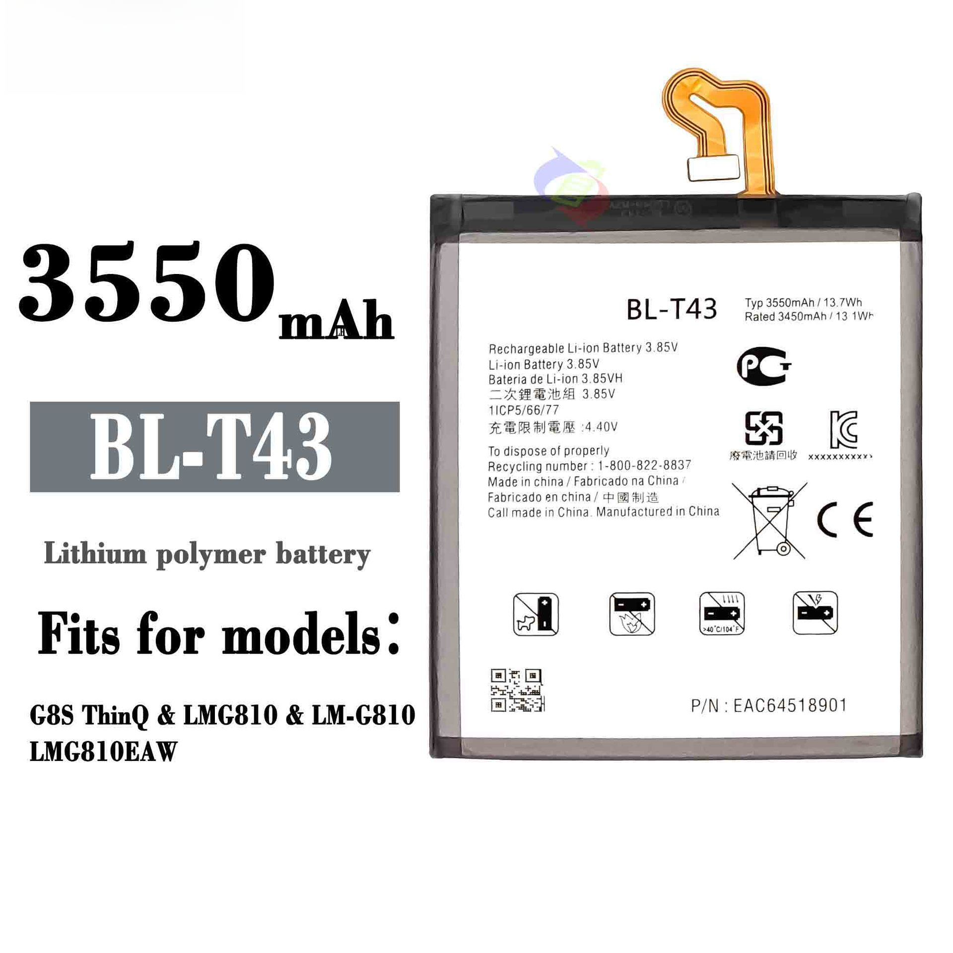 Suitable for LG G8S Phone BL-T43 Brand New Large Capacity Built-in Lithium Battery Board 3550mAh