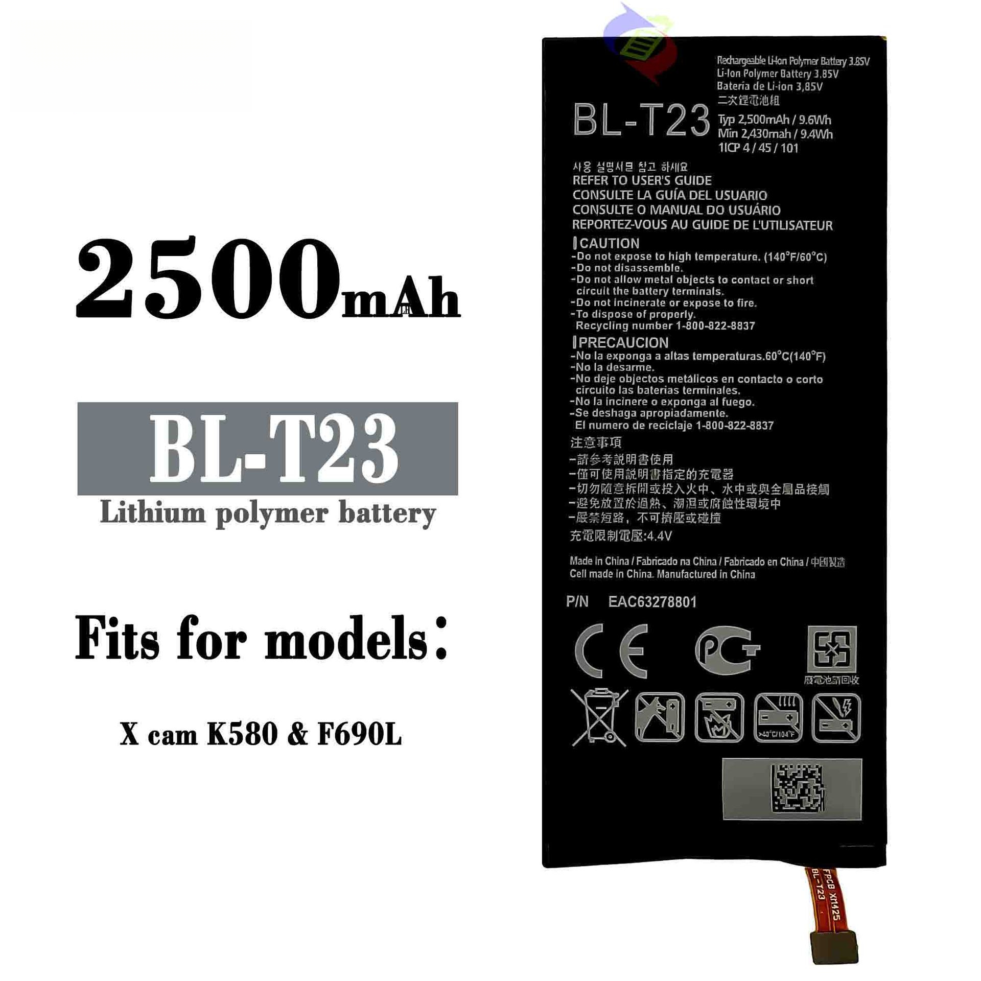 Suitable for LG X-Cam K580 Phone Battery BL-T23 Built-in Charging Board 2500mAh Factory Wholesale Retail Export