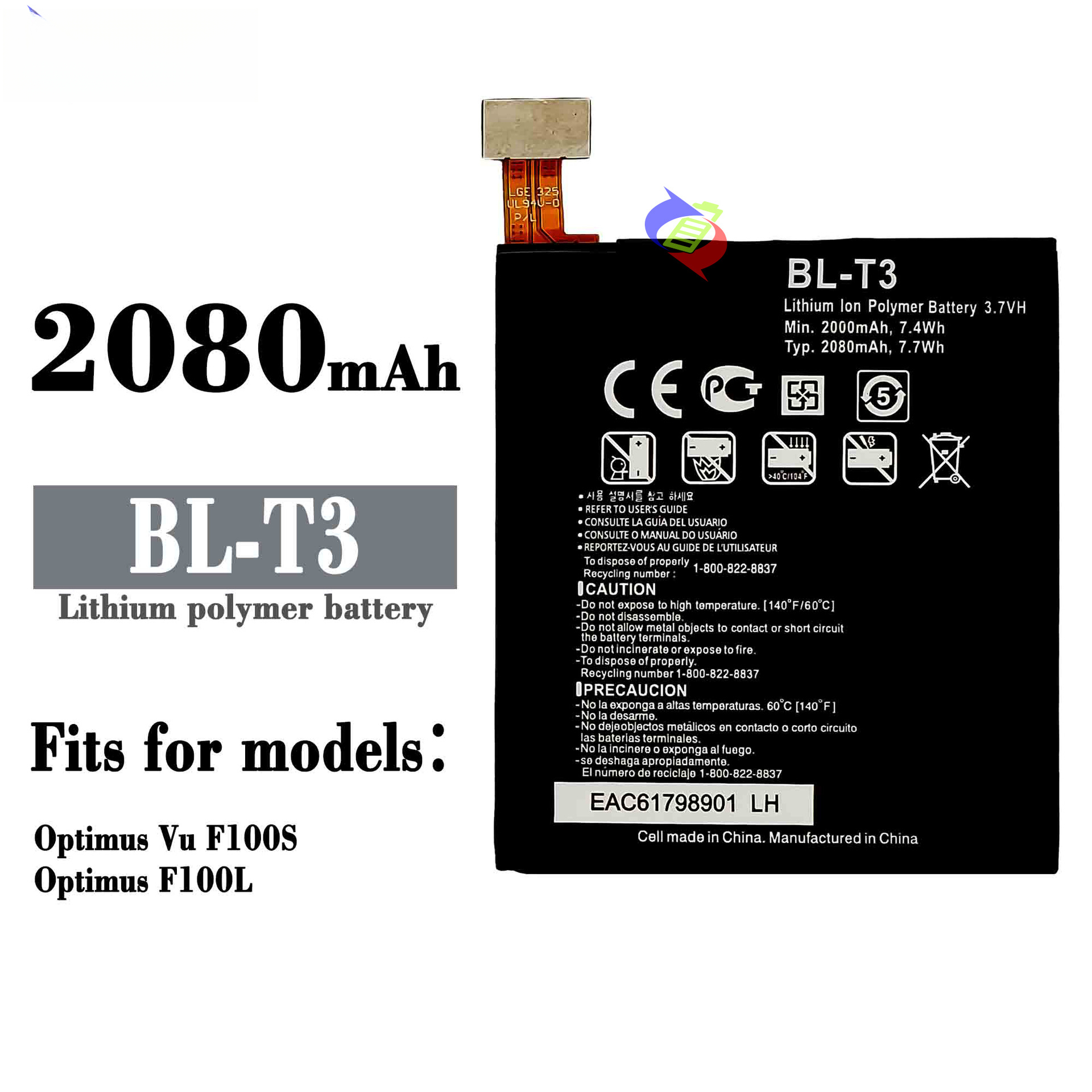 Suitable for LG Tablet Battery Optimus VU F100S/F100L Built-in Circuit Board BL-T3 Factory Wholesale and Retail Price