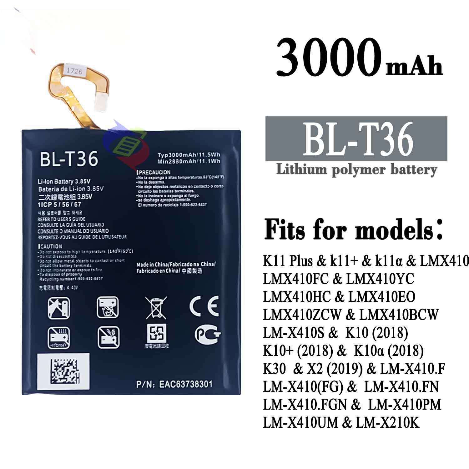 Compatible with LG Phone Battery K30/X410TK Cell BL-T36 Large Capacity Built-in Charging Board Wholesale In Stock