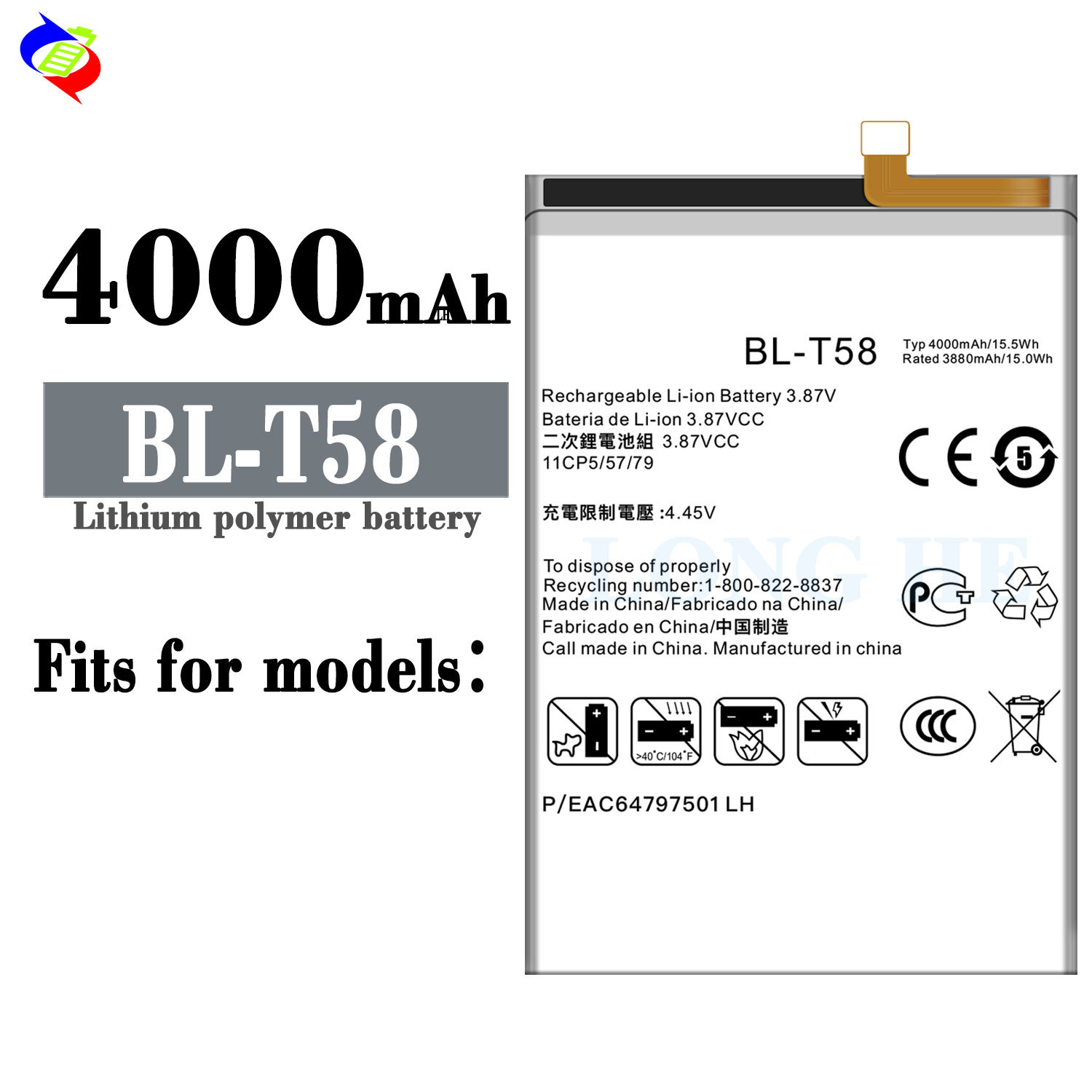 uthful for LG BL-T58 Mobile Phone Battery Large Capacity 4000mah Long Battery Life Brand New Board
