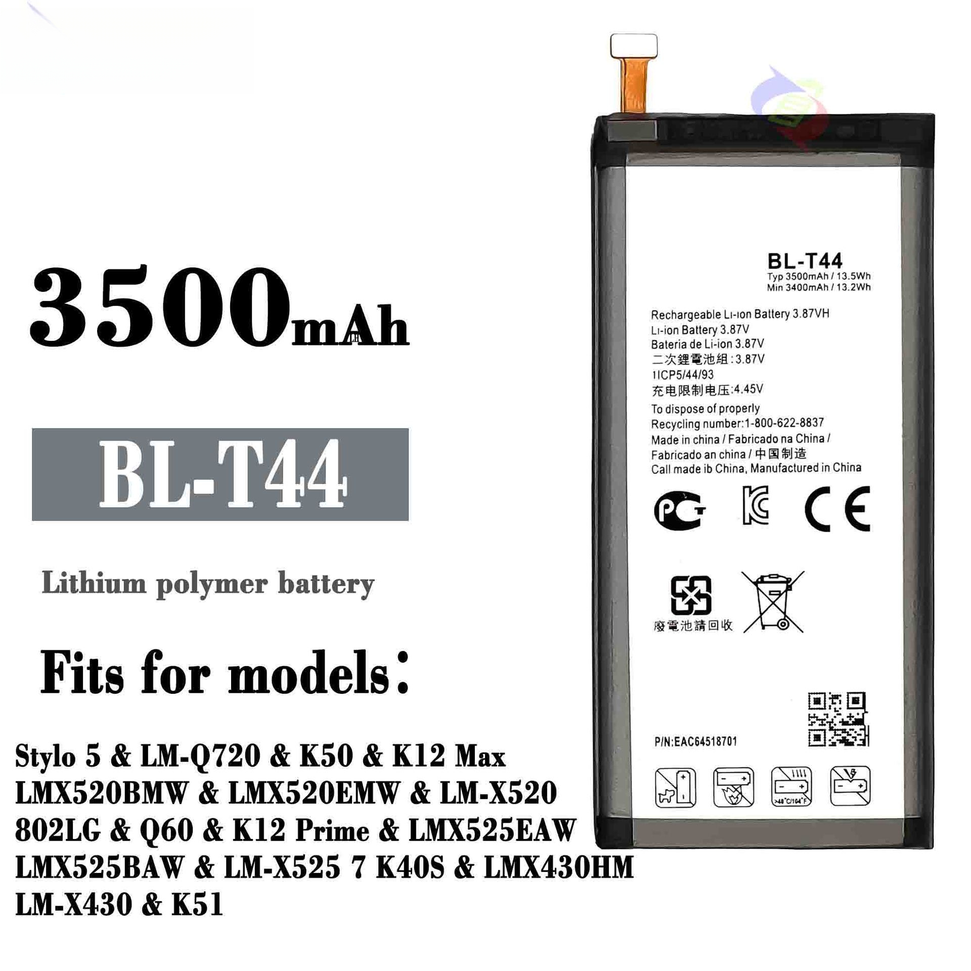 Suitable for LG mobile phone battery Stylo 5/K50/K51/K12max/Q60/K12 Prime BL-T44