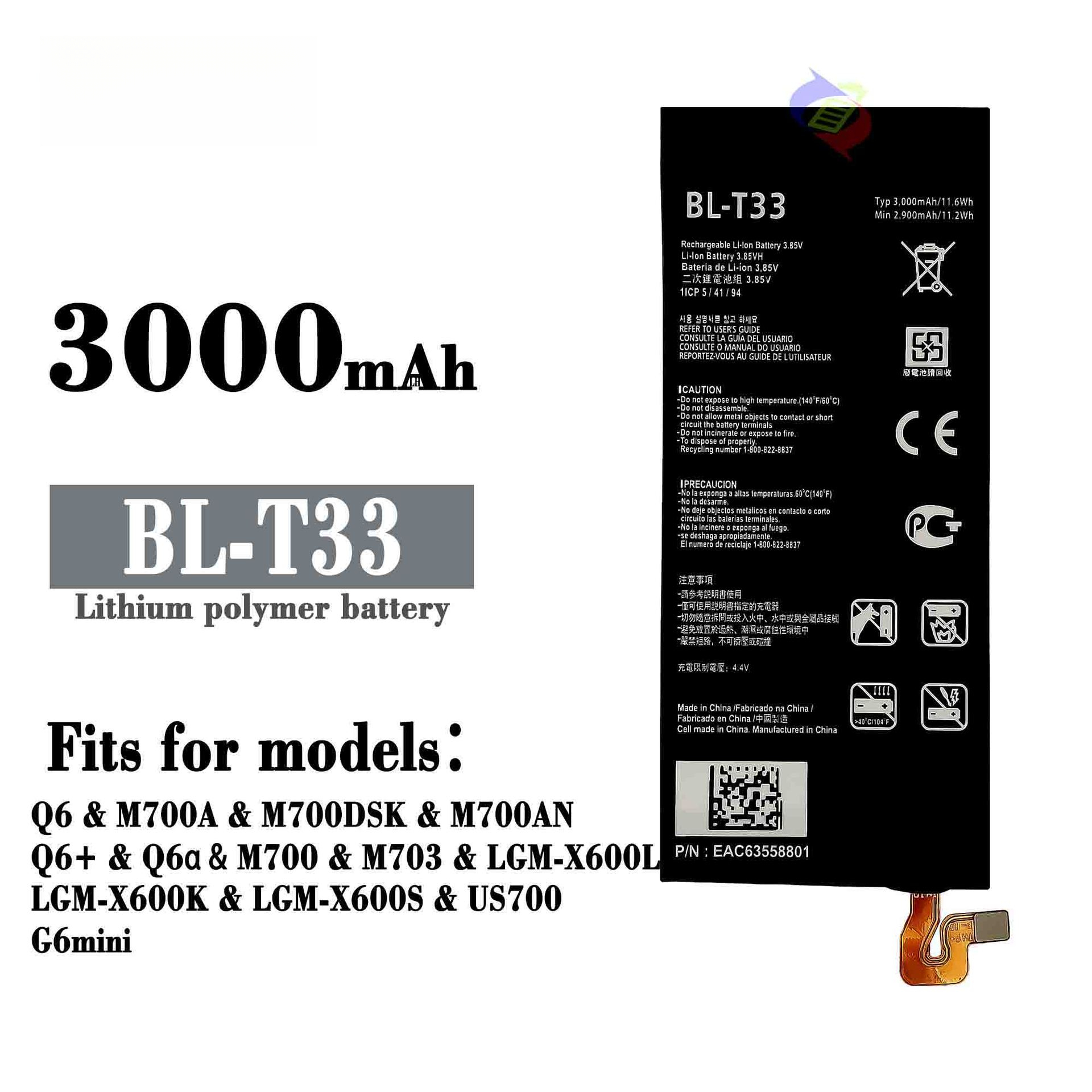 Suitable for LG Q6/M700/M703 Phone Battery BL-T33 Built-in Fast Charging Board