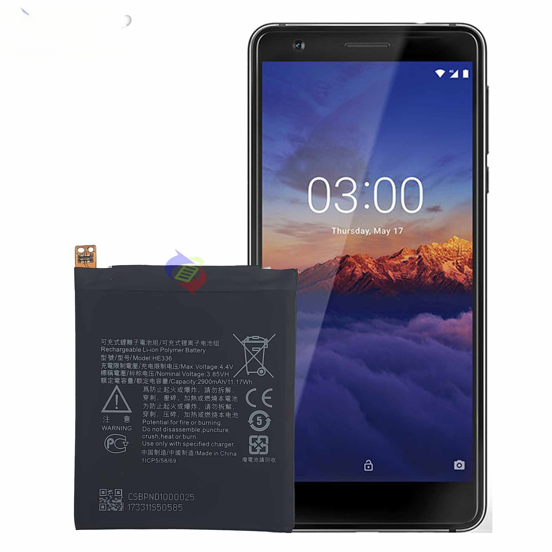 Suitable for Nokia 5 Dual/3.1/5.1/5 Phone Battery HE336 Built-in Charging Board