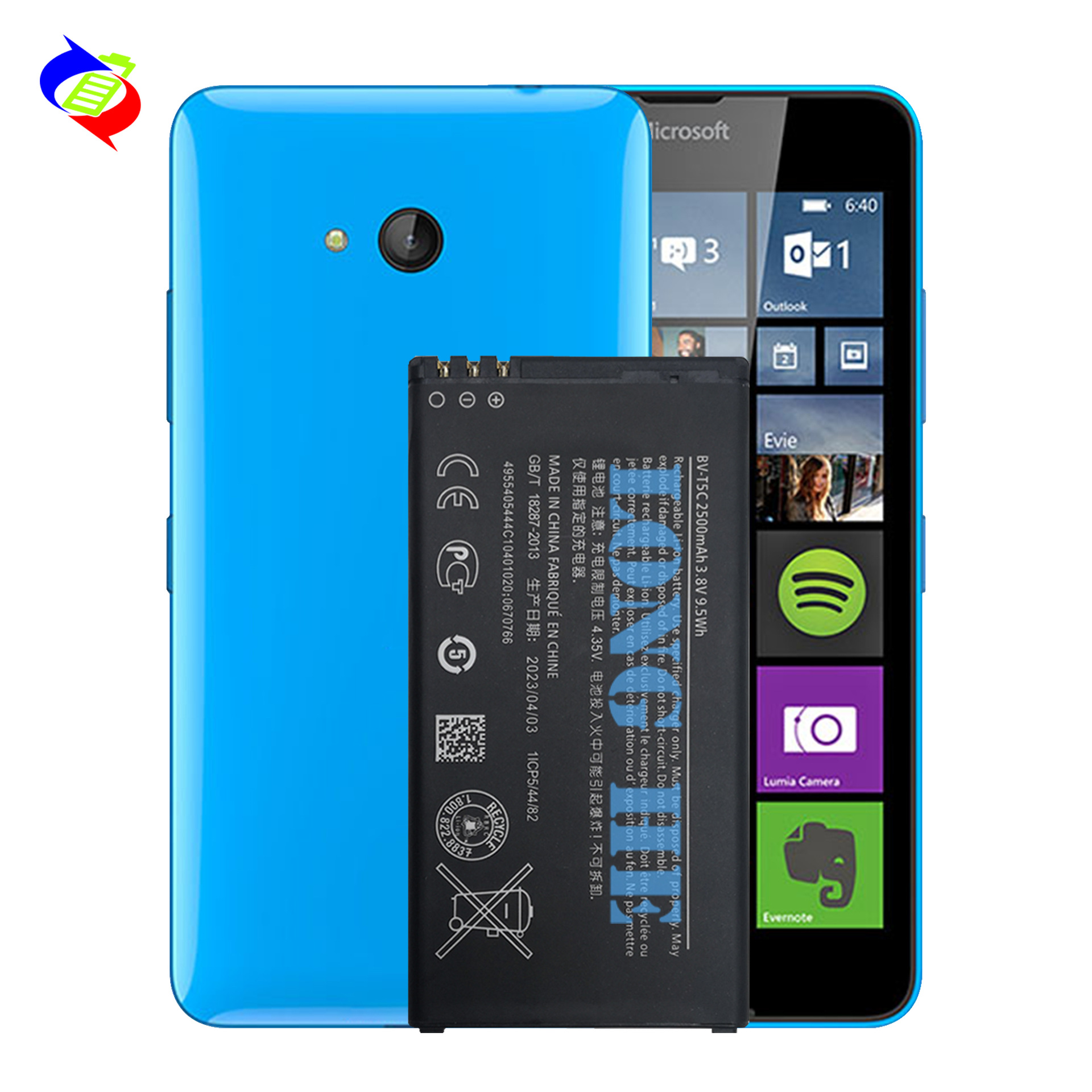 Suitable for Nokia Lumia 640 Phone Battery BV-T5C External Board 2500mAh