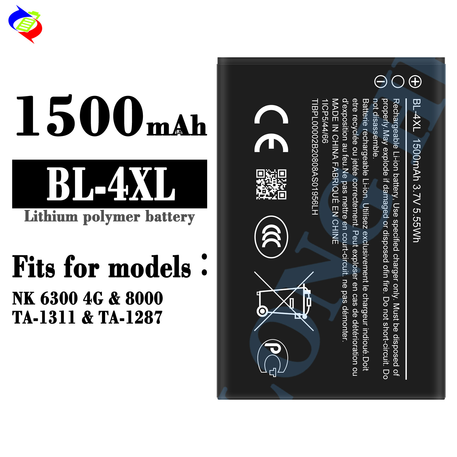 Suitable for Nokia NK 6300 4G/8000 Mobile Phone Rechargeable Battery BL-4XL Brand New Durable