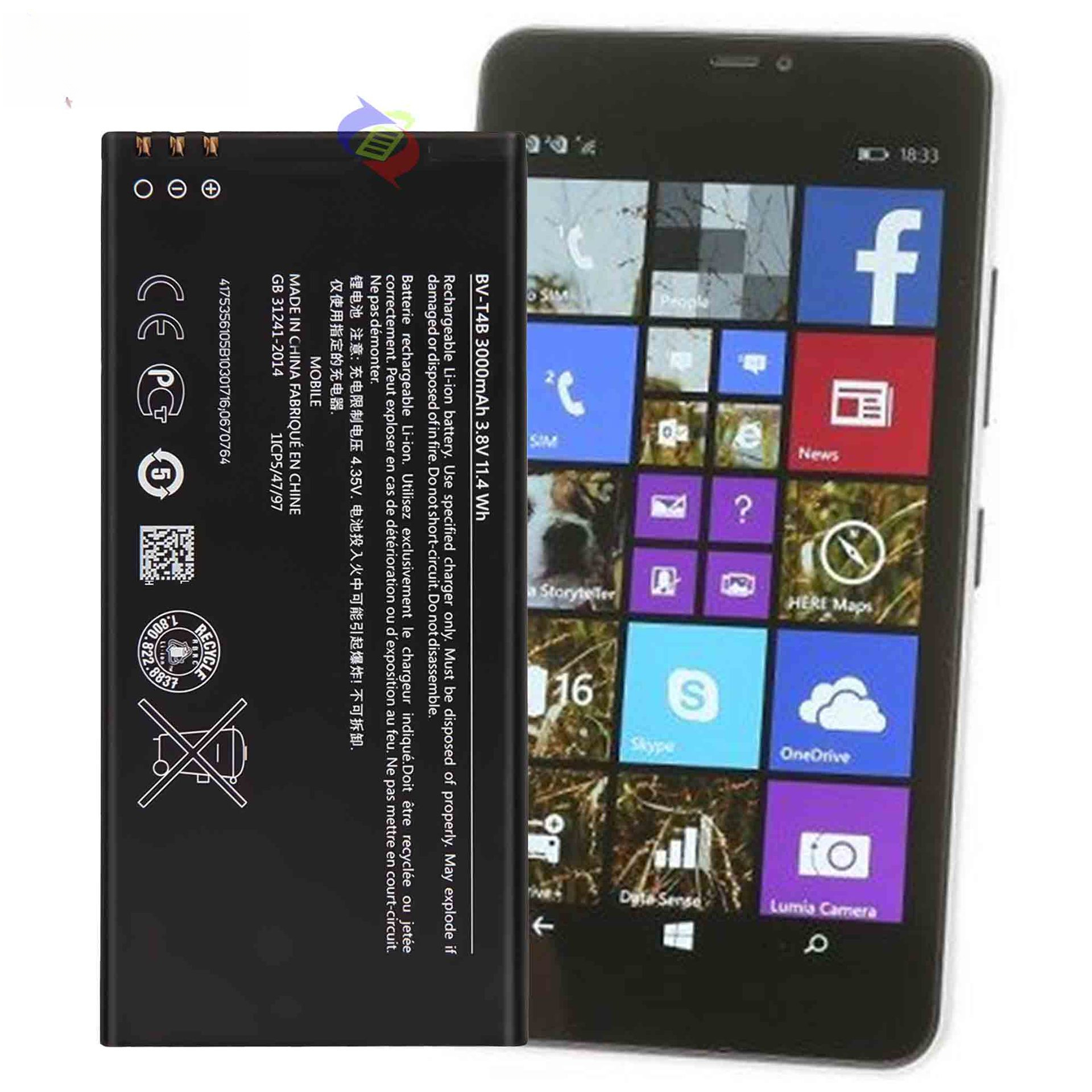 Suitable for Nokia Lumia 640XL Mobile Phone Battery BV-T4B Large Capacity 3000mAh