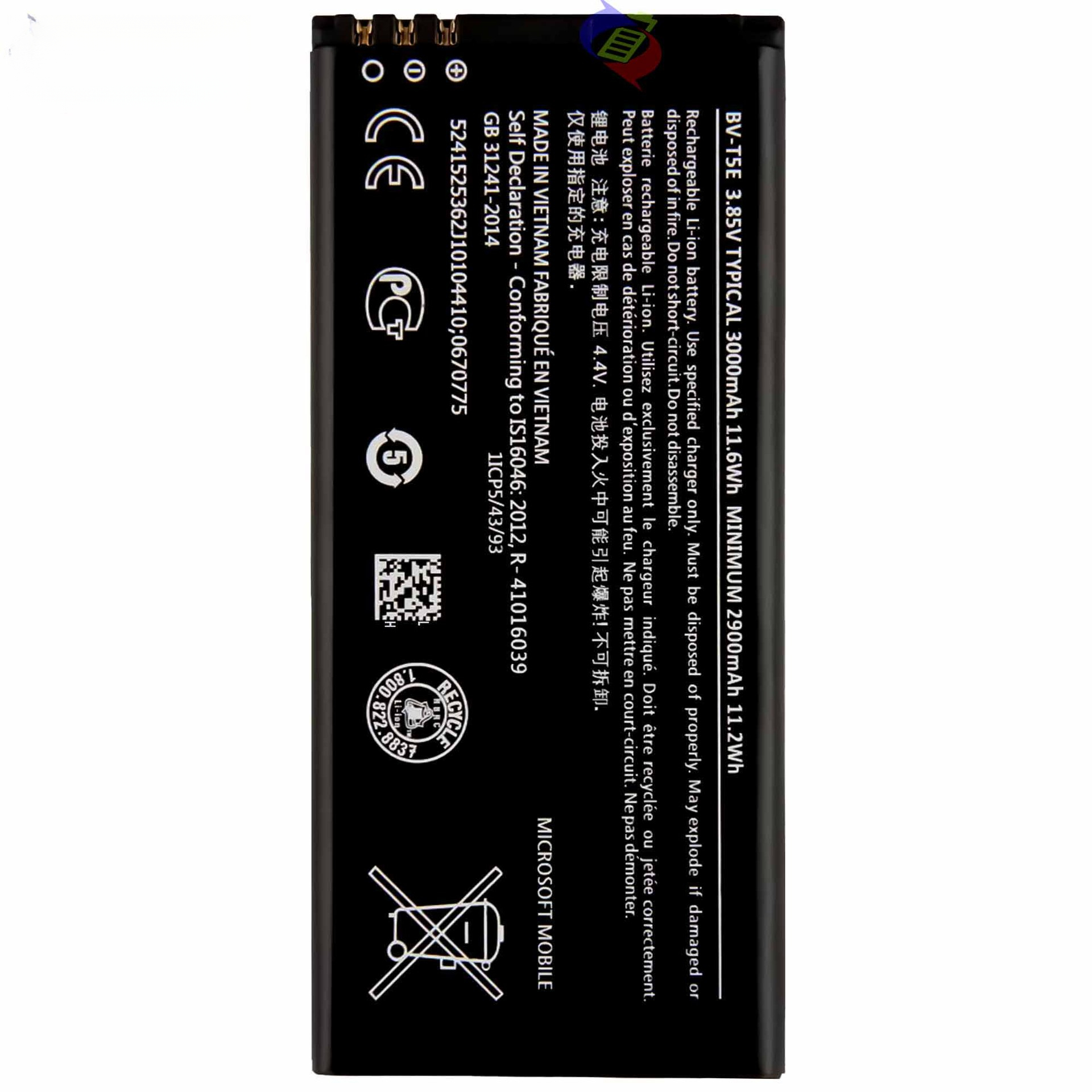 Suitable for Nokia Lumia 950 Phone Battery BV-T5E External Board 3000mAh