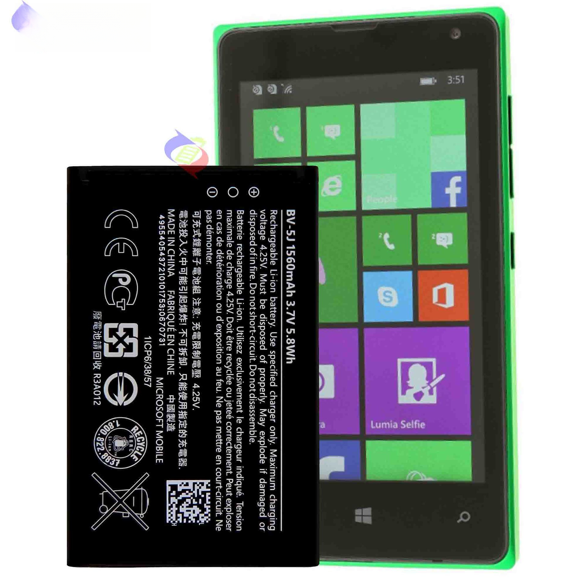 Suitable for Nokia Lumia 435/532 BV-5J Mobile Phone Rechargeable Battery 1560mAh