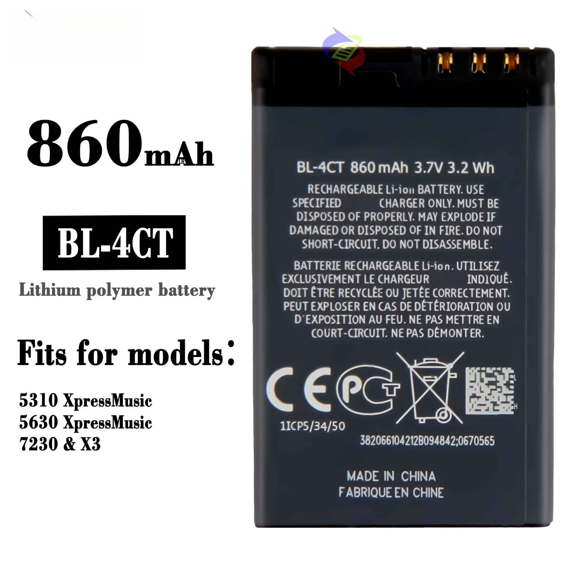 Suitable for Nokia 5310/5630/7230/x3 BL-4CT External Battery