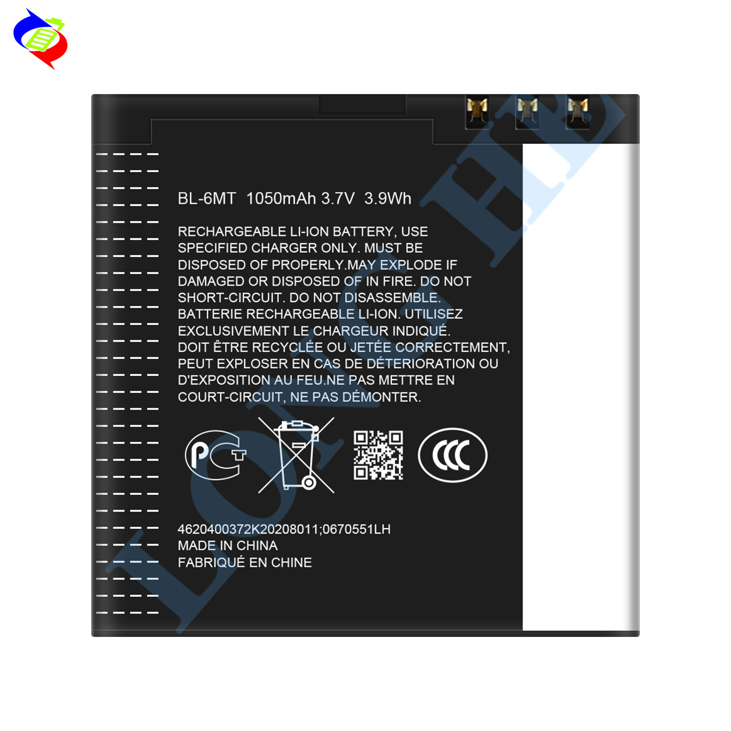 Suitable for Nokia NK N81/N82/6720/E51/E51i Mobile Phone Battery BL-6MT
