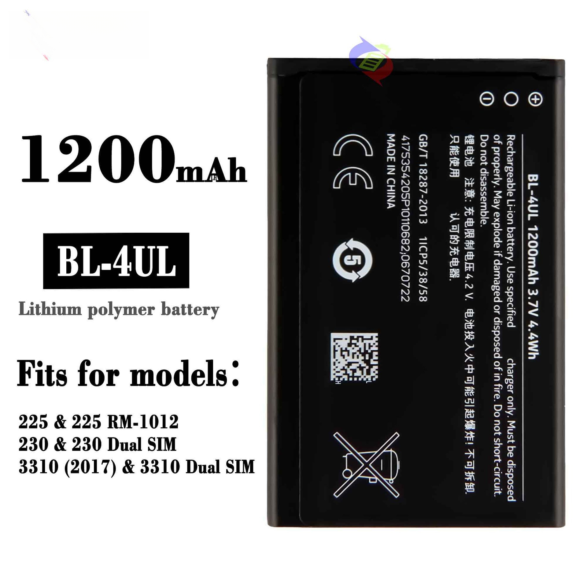 Suitable for Nokia 225/230/3310 Phone Durable Fast Charging Battery BL-4UL