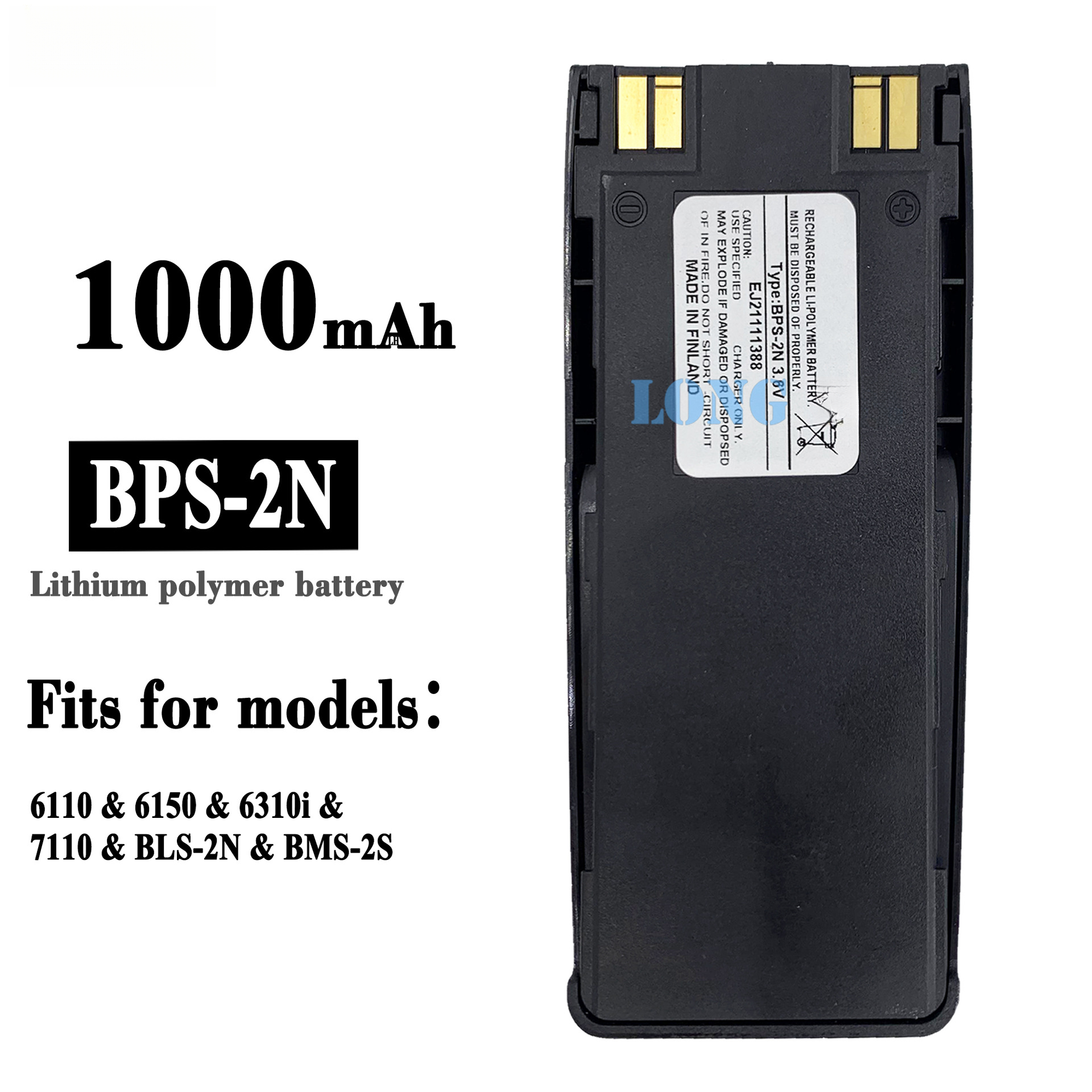 Suitable for Nokia 7110/6110/6150/6310i Mobile Phone Fast Charging Battery BPS-2N