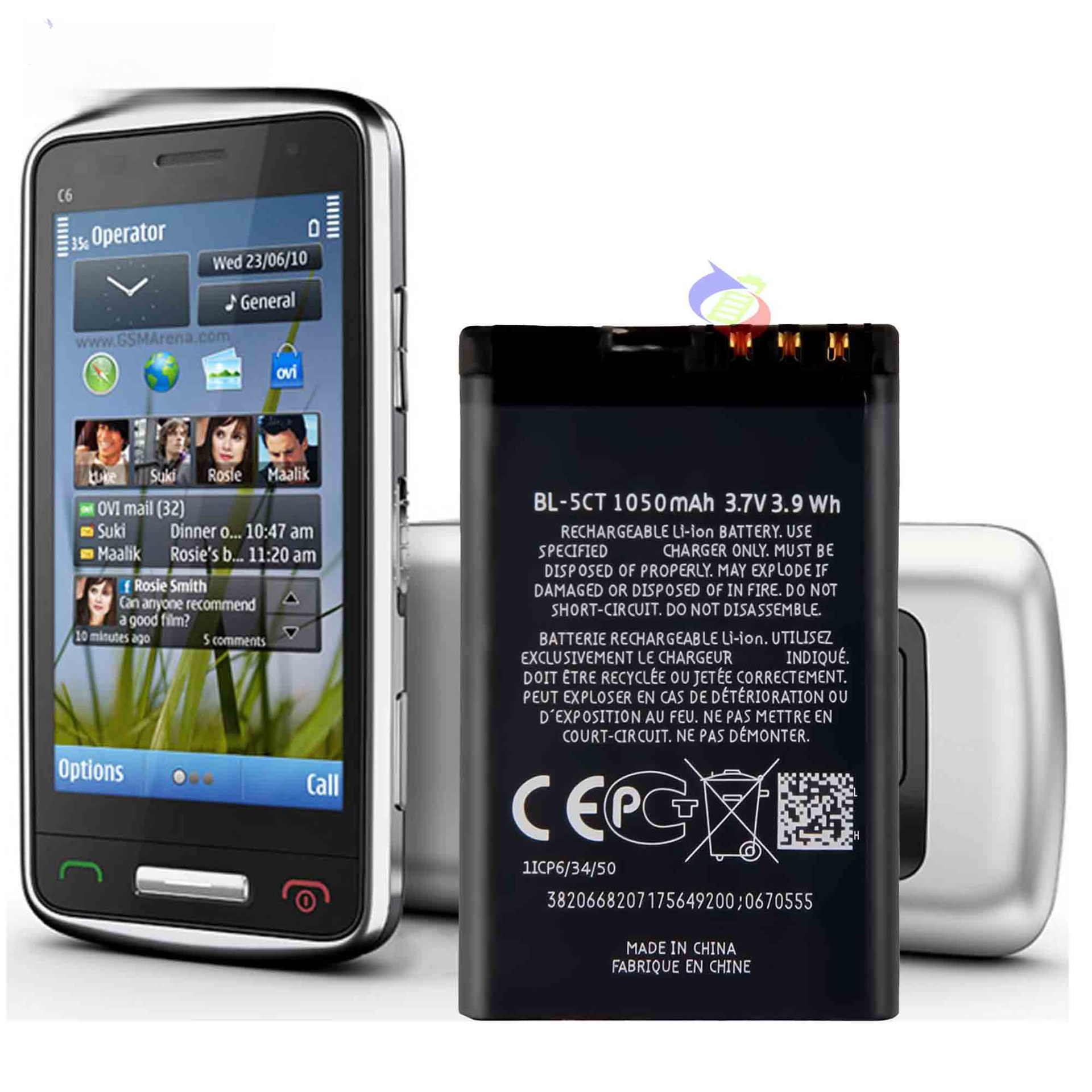 For Nokia C5 5MP External New 1050mah Mobile Phone Battery BL-5CT