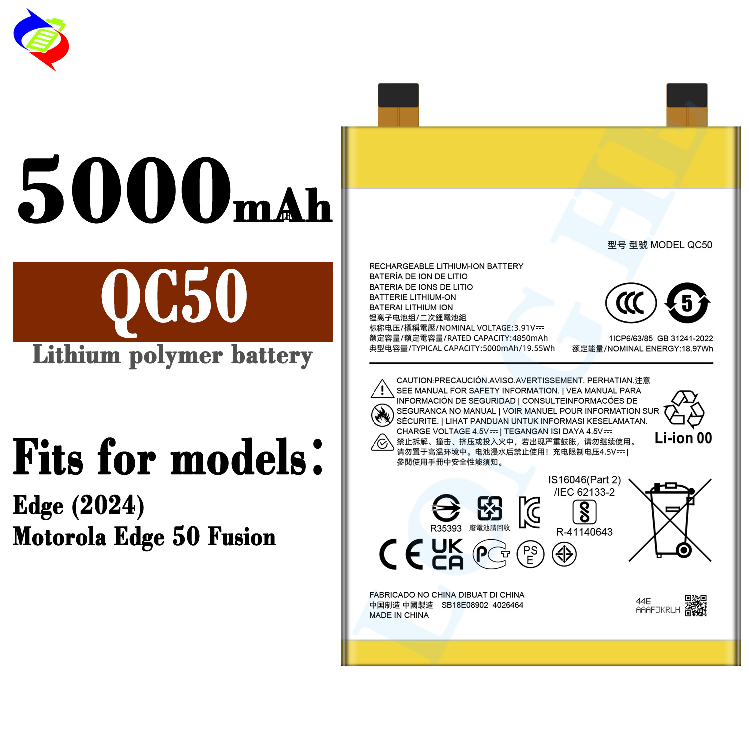 Suitable for Motorola Edge (2024)/Edge 50 Fusion Phone Battery QC50 Wholesale Export