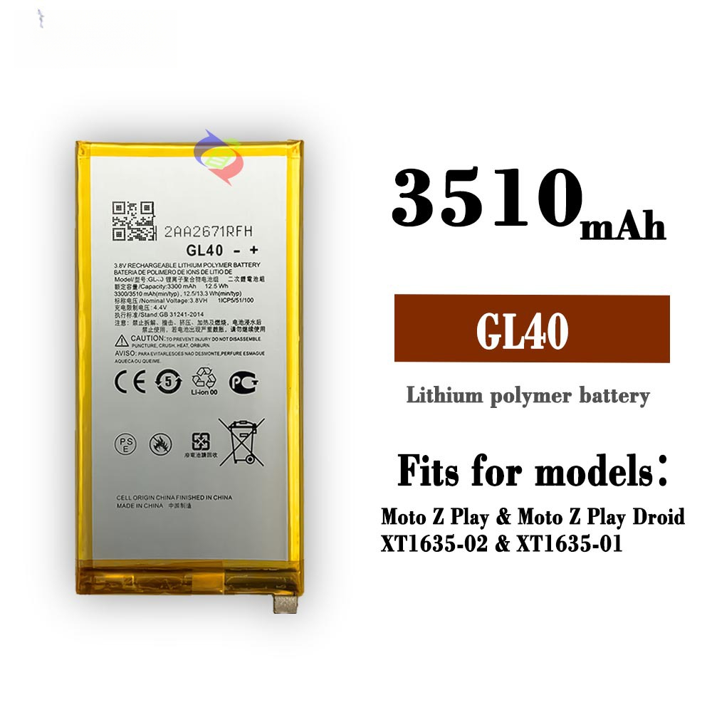Suitable for Motorola Z Play/Z Play Droid Phone Battery GL40 Charging Board 3510mAh