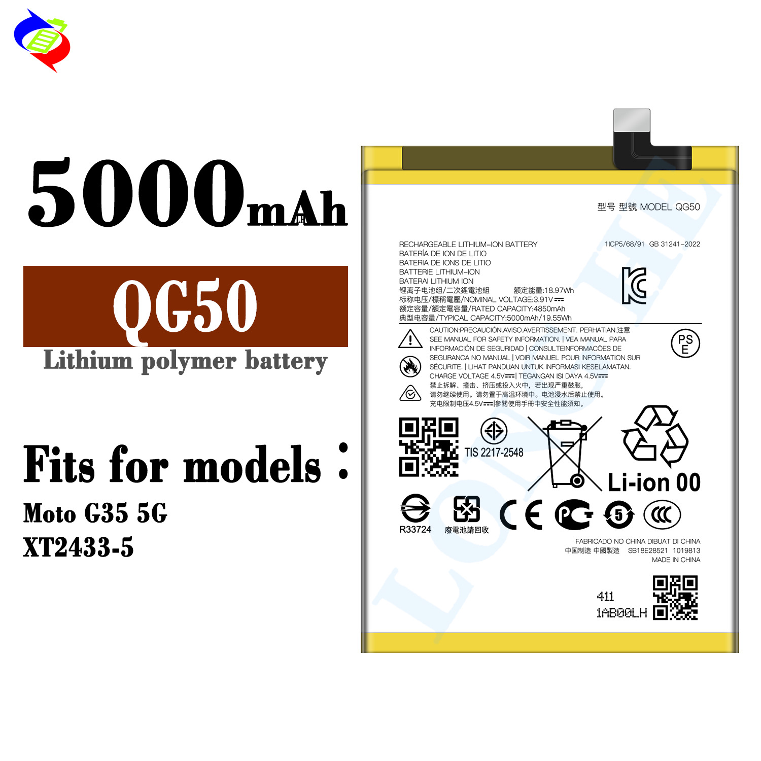 Suitable for Motorola G35 5G/XT2433-5 Phone Battery QG50 Factory Direct Wholesale 5000mAh