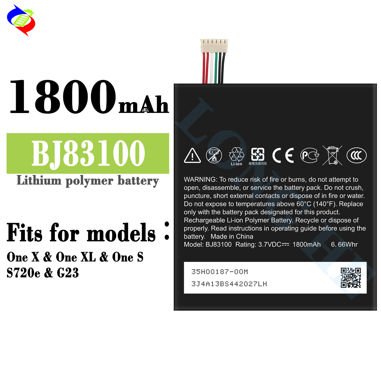 Suitable for HTC Phone Battery One X/One XL/One S/S720e/G23 Brand New BJ83100