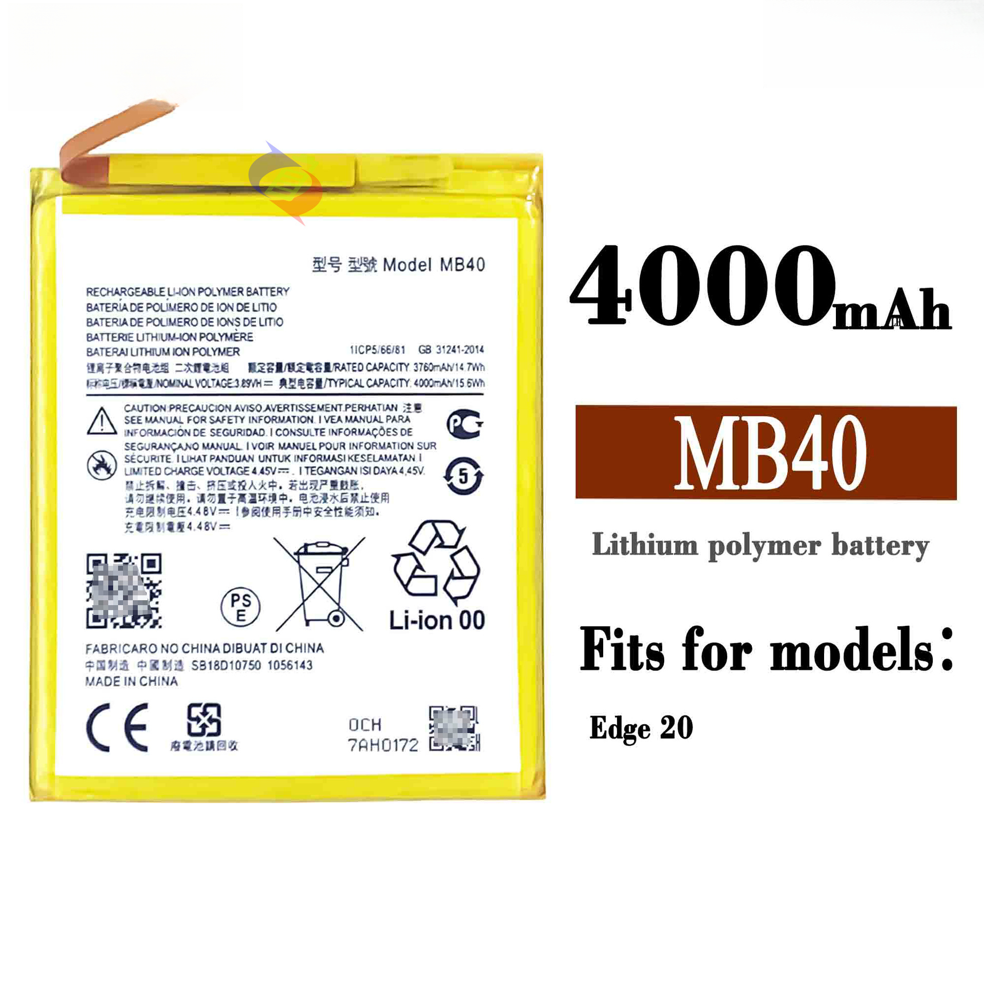 Suitable for Motorola Edge 20 Built-in Large Capacity 4000mah Mobile Phone Battery MB40