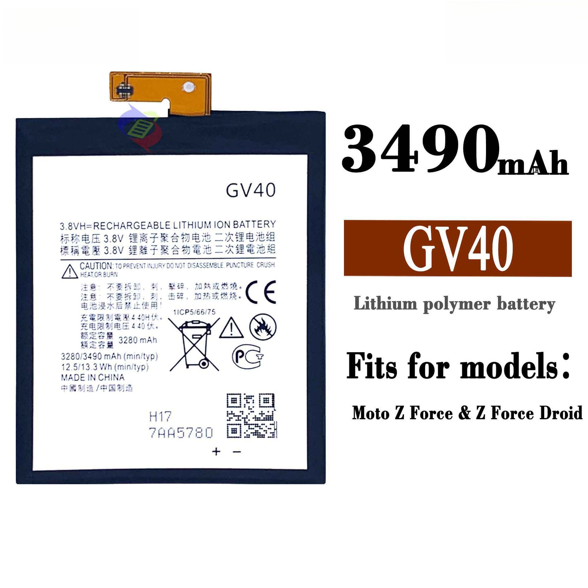 Suitable for Motorola Z Force Droid/Z Force Phone Built-in Fast Charging Battery GV40 In Stock