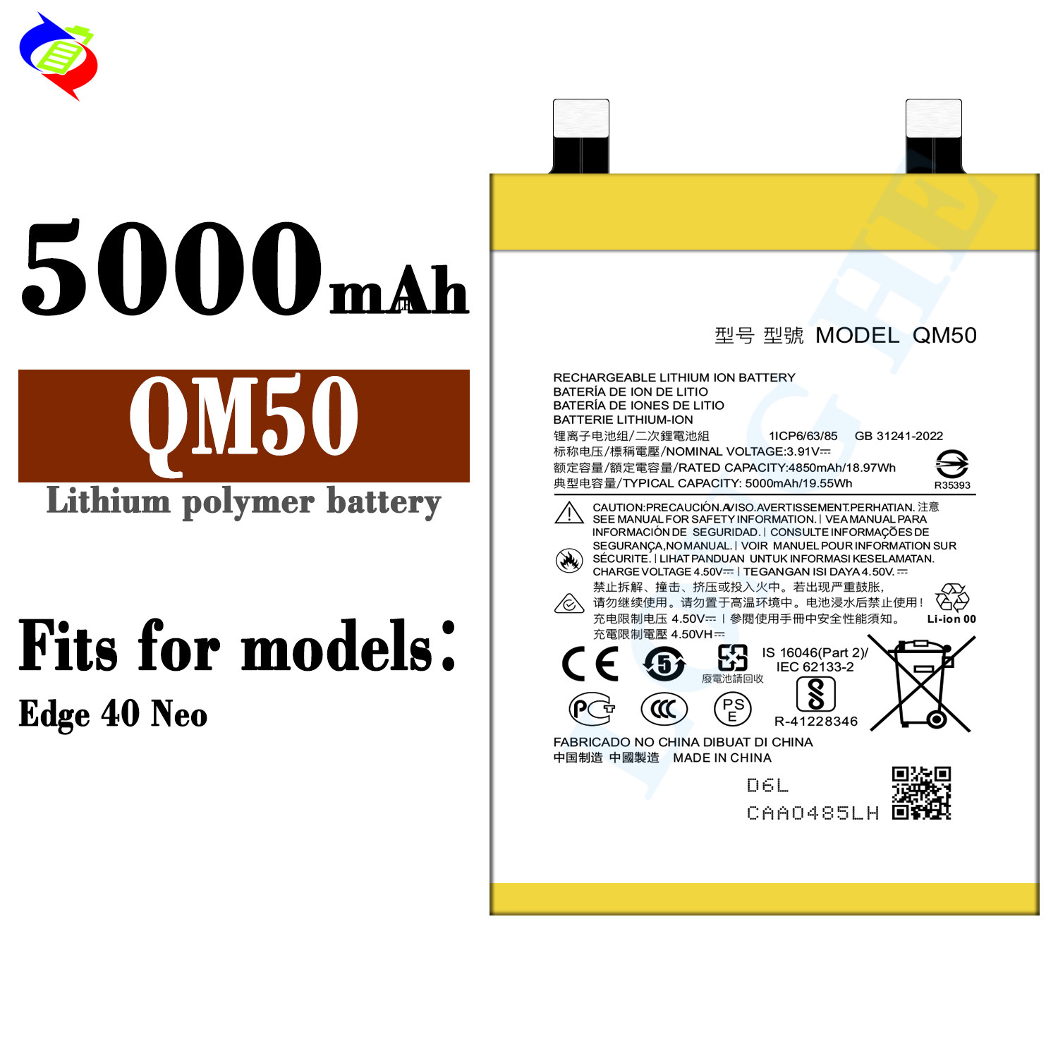 Suitable for Motorola Edge 40 Neo Brand New QM50 Phone Battery 5000mAh