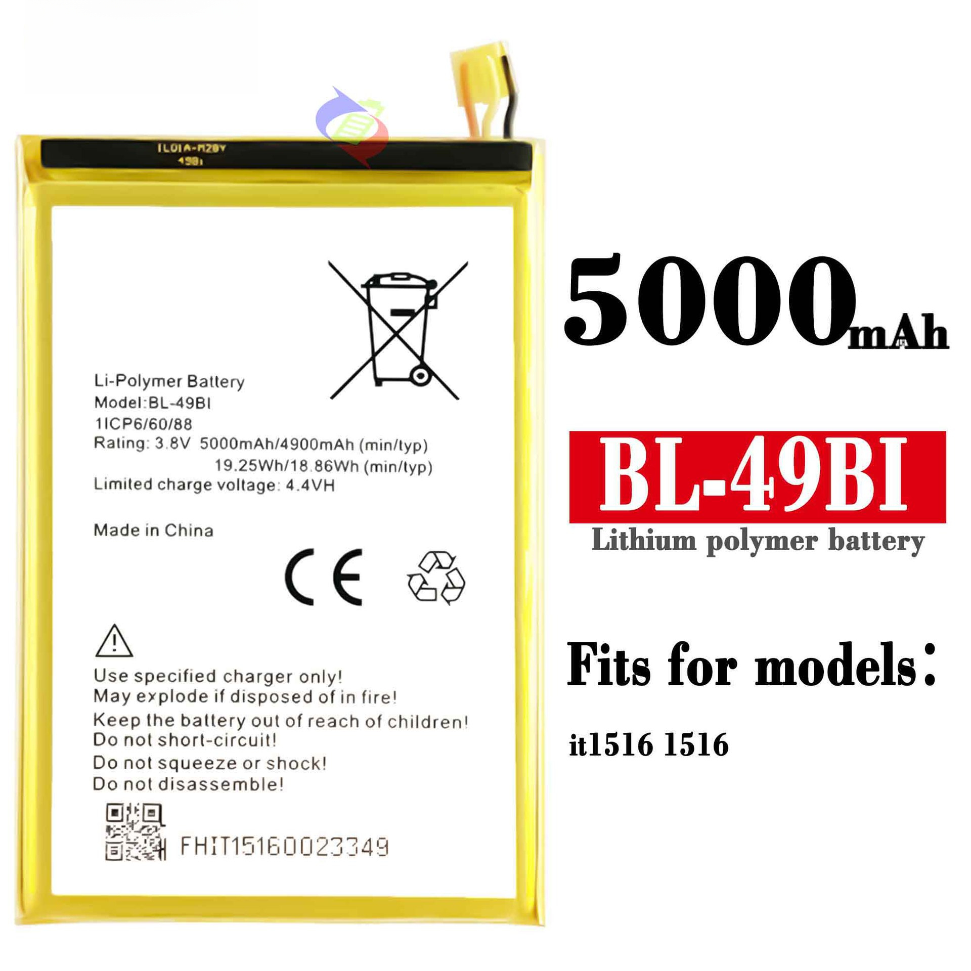 Suitable for Transsion Itel 1516 Phone BL-49Bi Large Capacity Built-in Battery Board 4900mAh Brand New