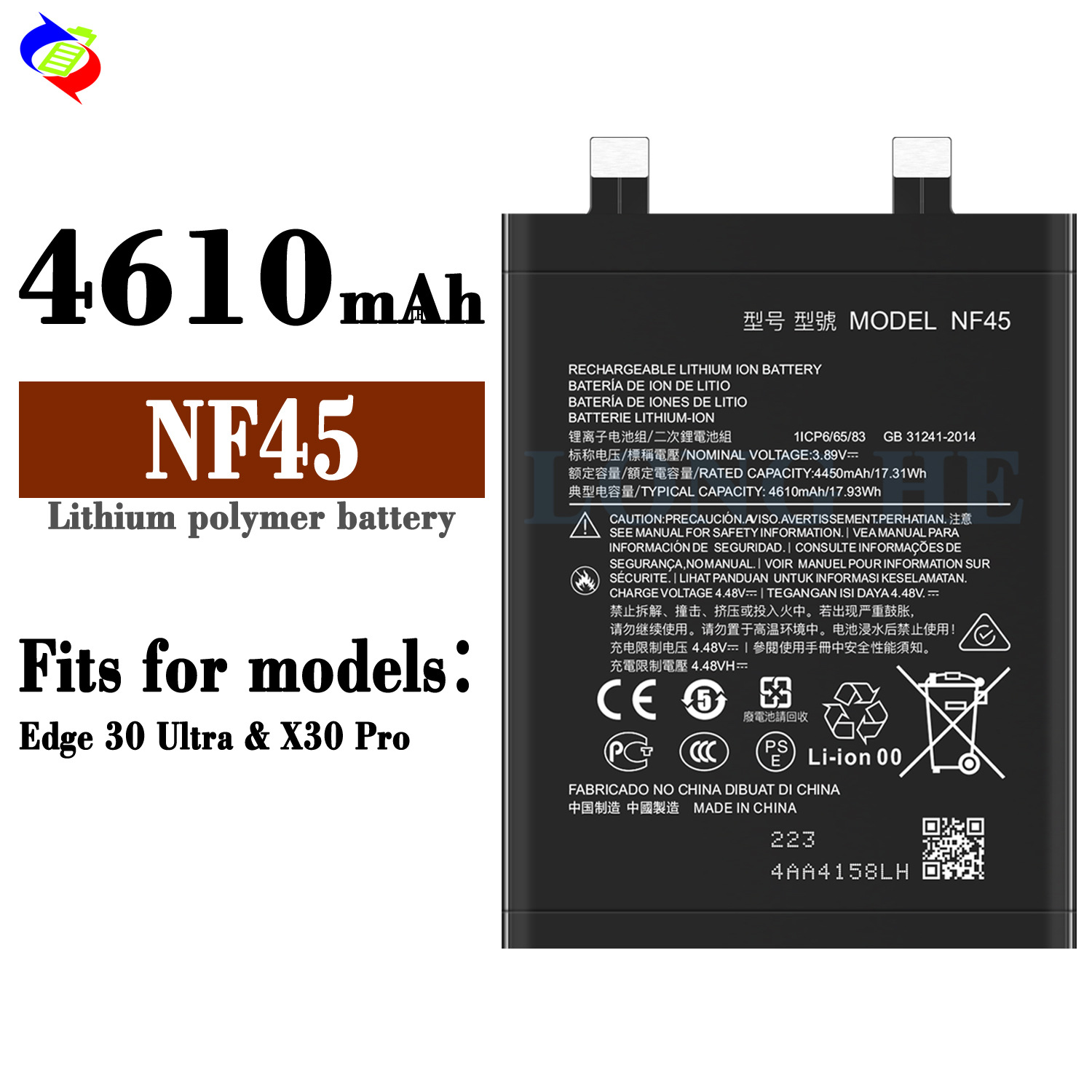 Suitable for Motorola Edge 30 Ultra/X30 Pro Phone Battery NF45 Brand New