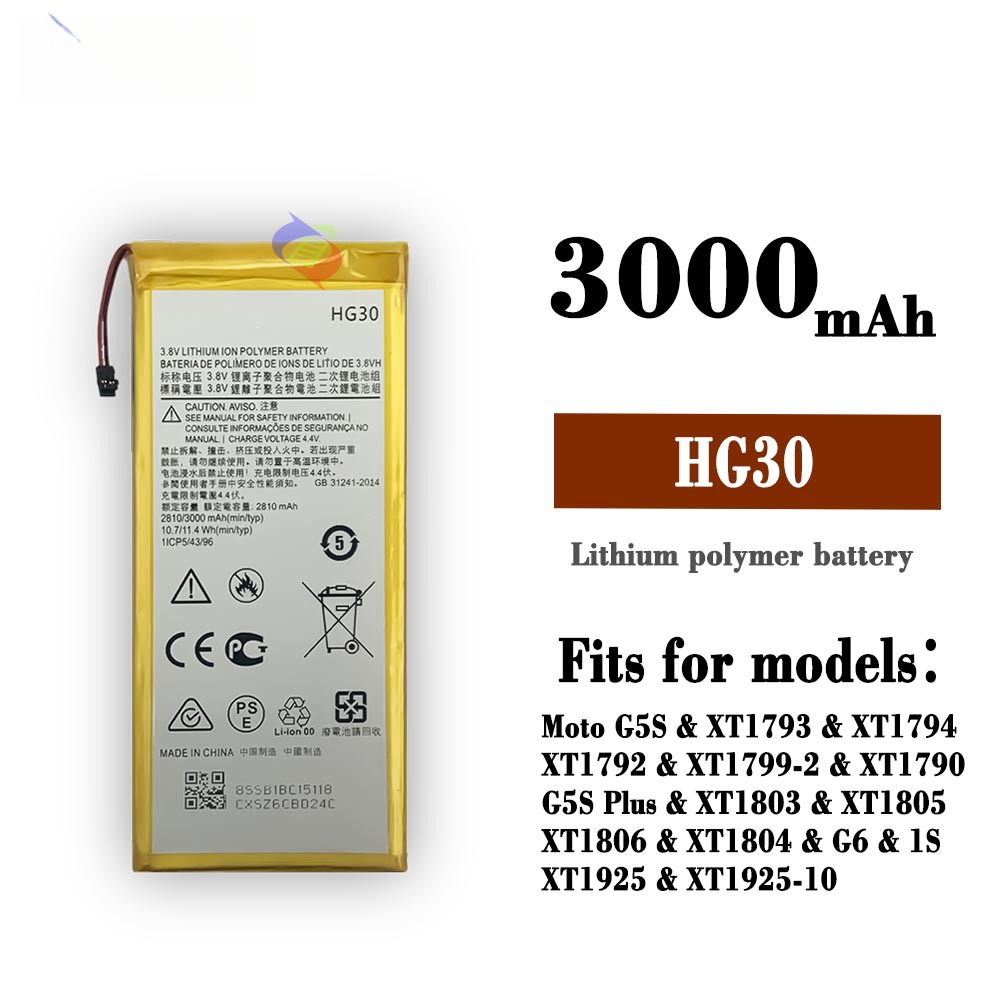 Suitable for Motorola G5S/G5S Plus/G6/XT1806 Phone Battery HG30 Built-in Brand New Durable