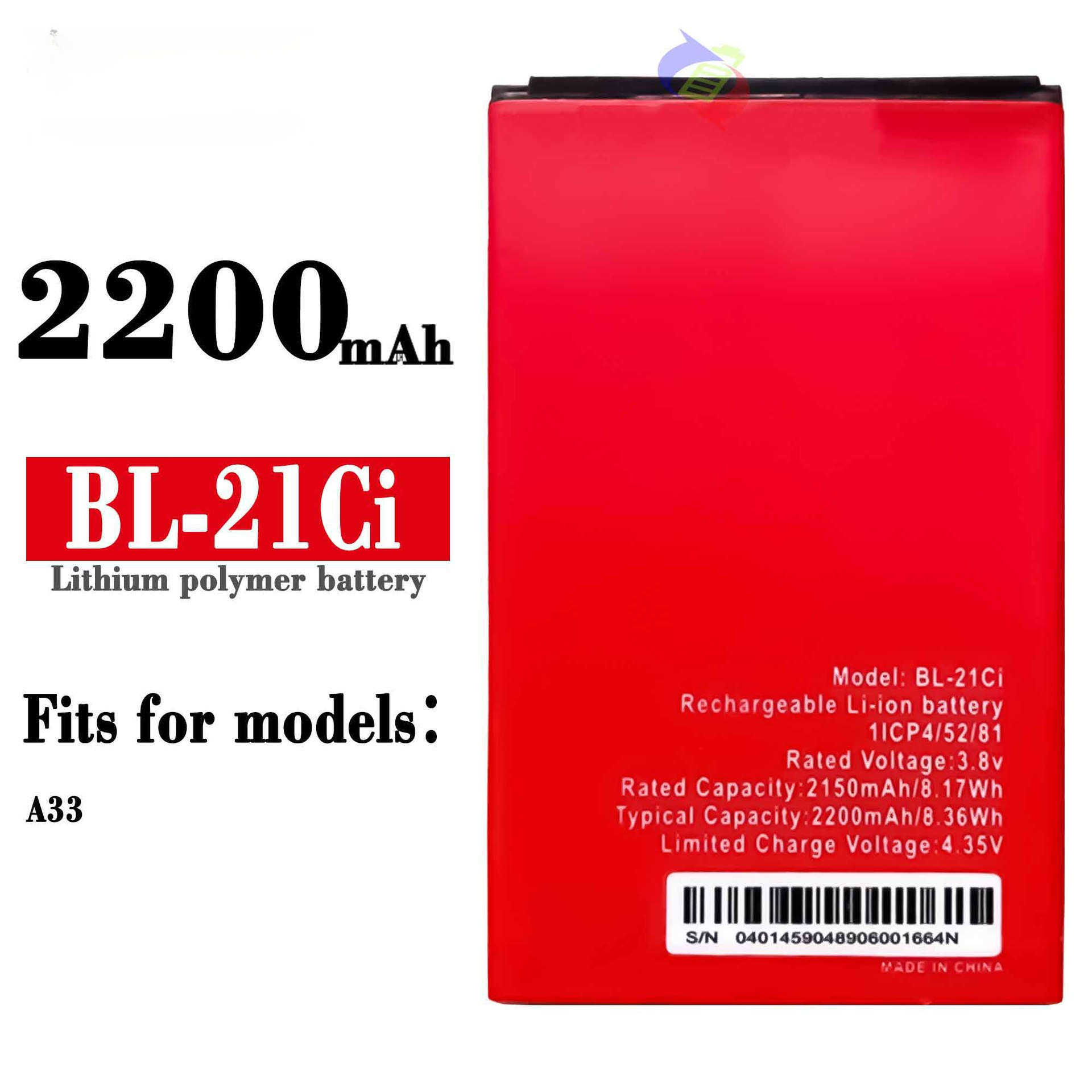 Suitable for Transsion A33 Phone Battery BL-21Ci Large Capacity Charging Board 2200mAh