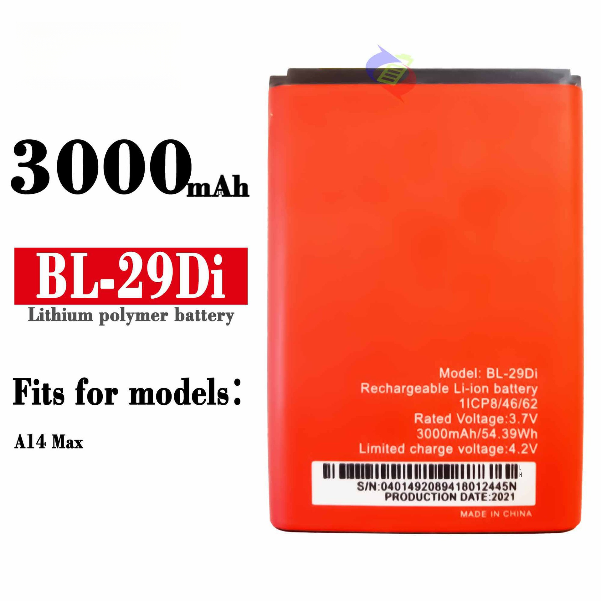 Suitable for Transsion A14 Max Phone Battery BL-29Di Large Capacity 3000mAh