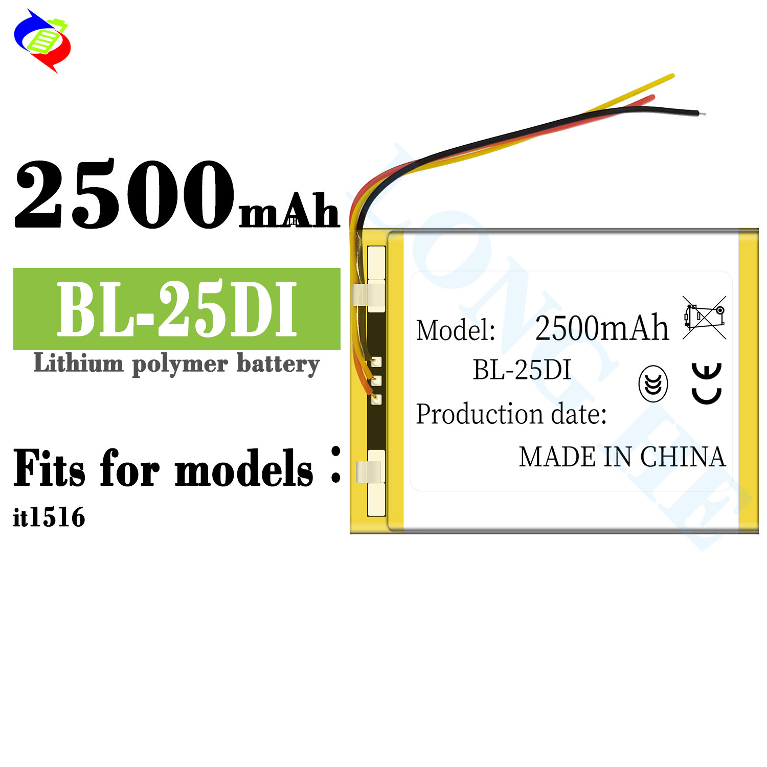 トランスション IT1516 BL-25DI用電話バッテリー内蔵耐久性高速充電ボード