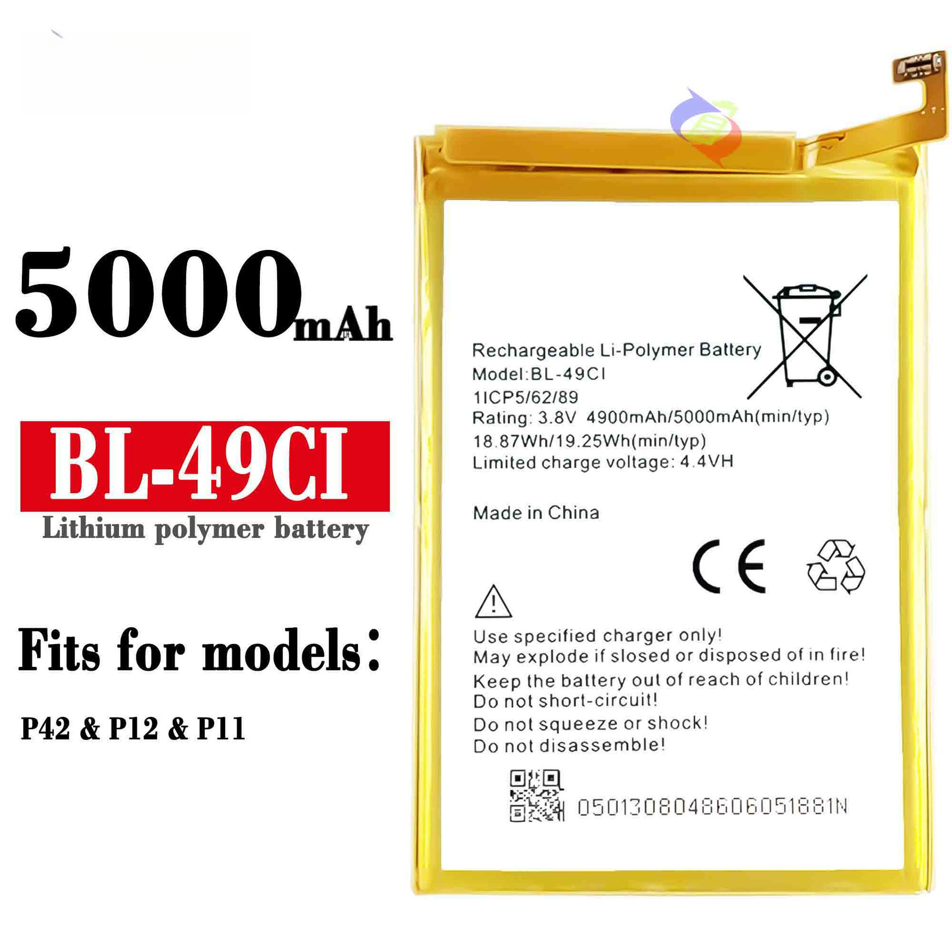 Compatible with Transsion itel P12/P11/P41 Phone BL-49CI Built-in Battery 4850mAh Brand New Battery Board