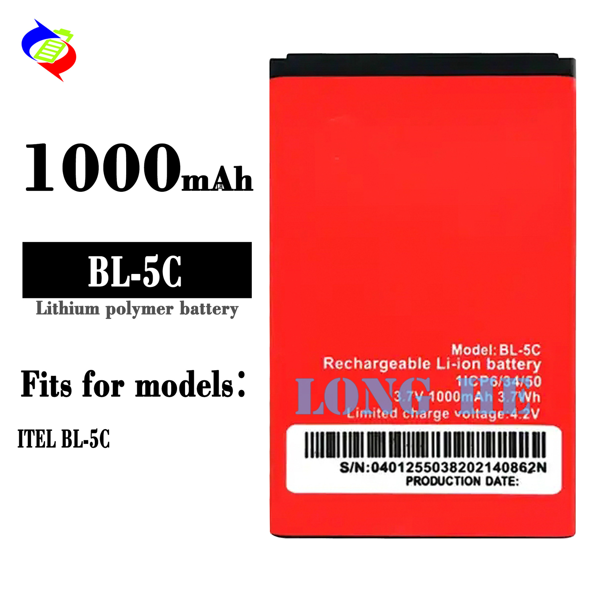 Suitable for Transsion Itel BL-5C Mobile Phone Battery 1000mAh Africa King External