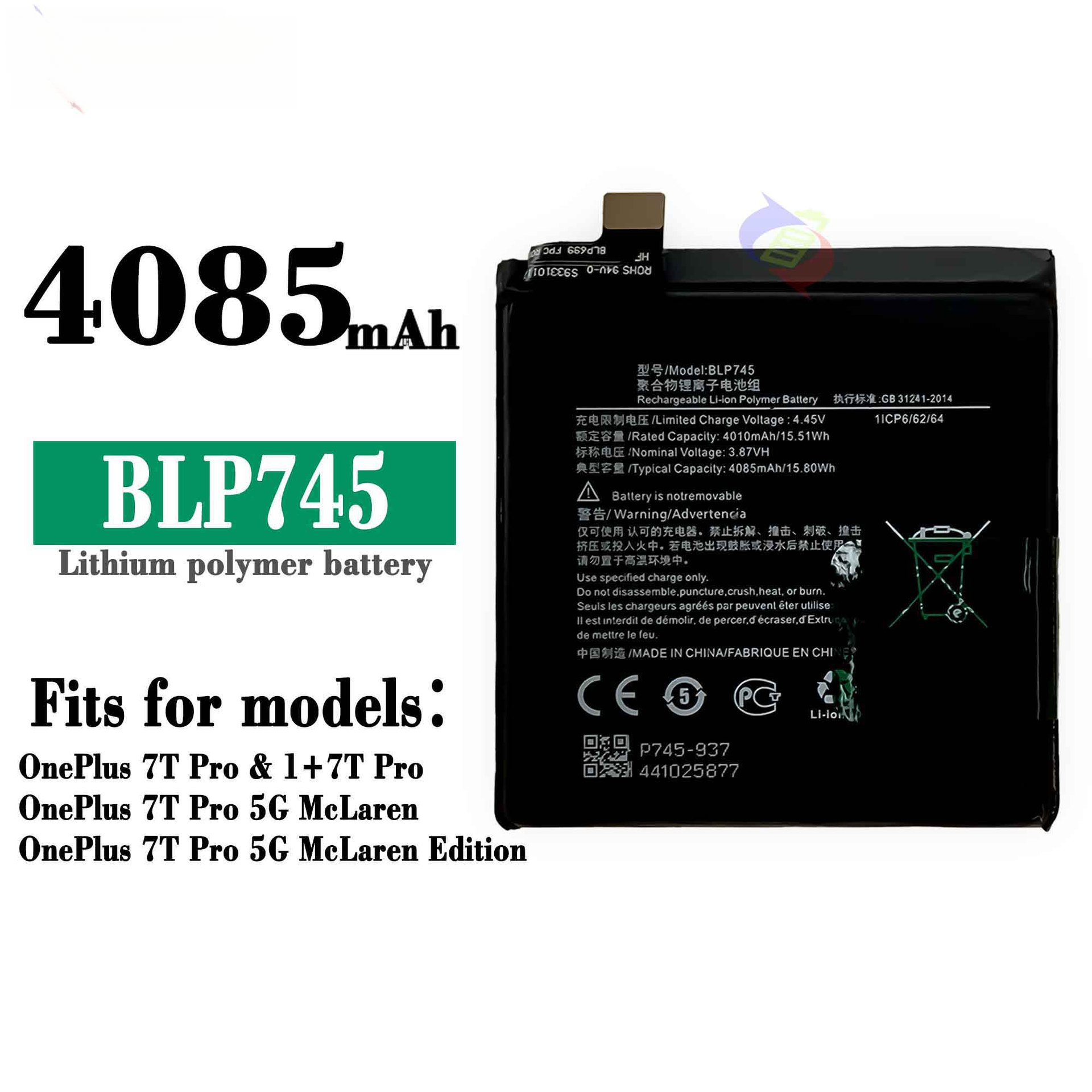 Suitable for OPPO Phone Battery 1+/Oneplus7T Pro BLP745 Built-in Charging Board