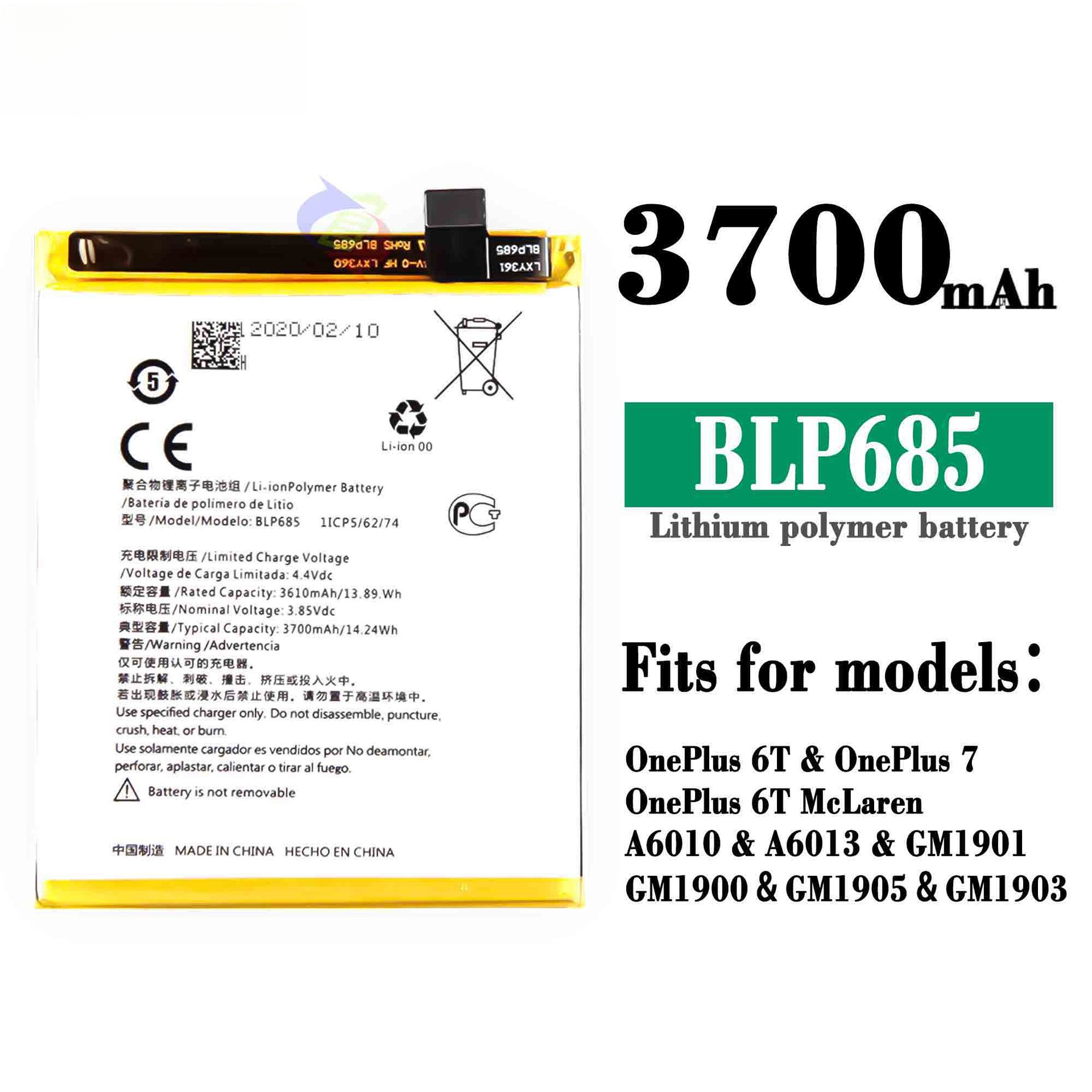 Suitable for OPPO Phone Battery OnePlus 6T/OnePlus 7 Brand New Long Battery Life BLP685