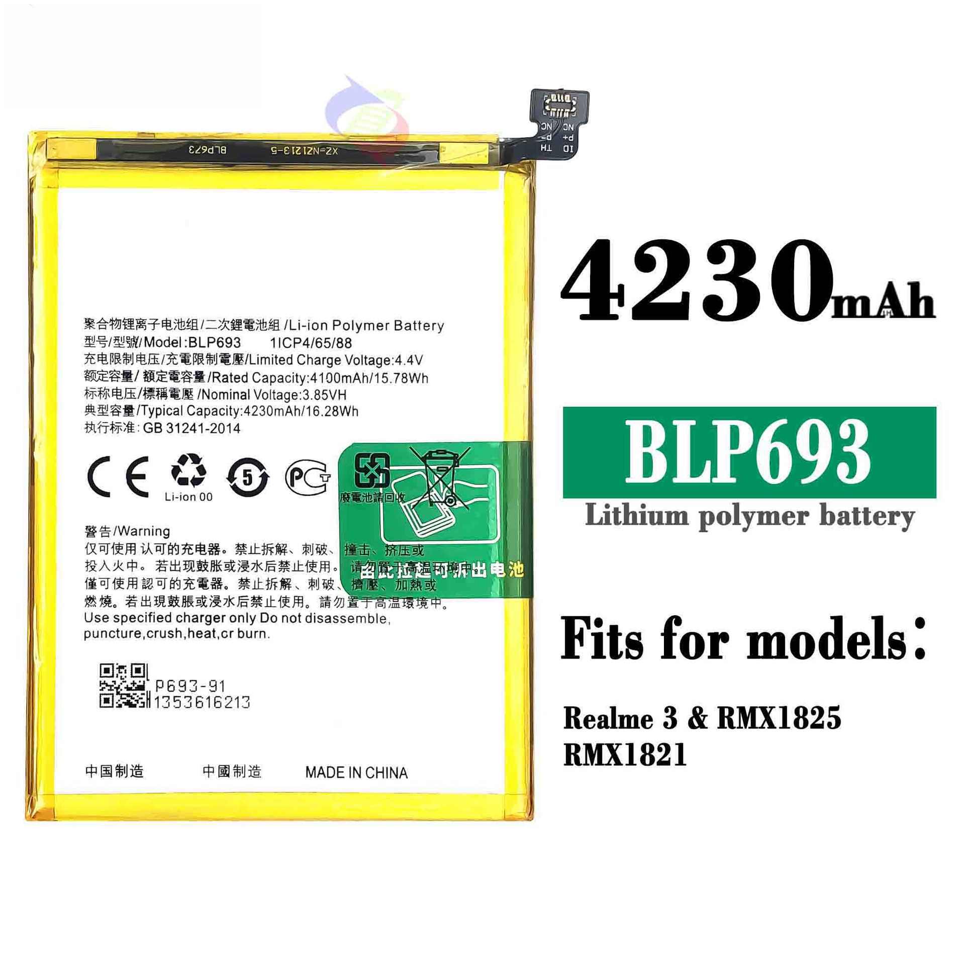 Suitable for OPPO Realme 3 Phone Battery RMX1825/RMX1821 In Stock BLP693 High Capacity