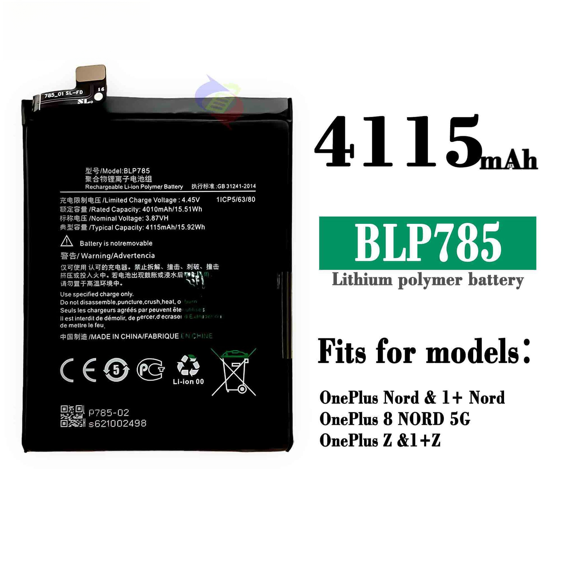 Suitable for OPPO 1+Z/1+Nord Phone Battery BLP785 Brand New Large Capacity Built-in Battery Board 4115mAh