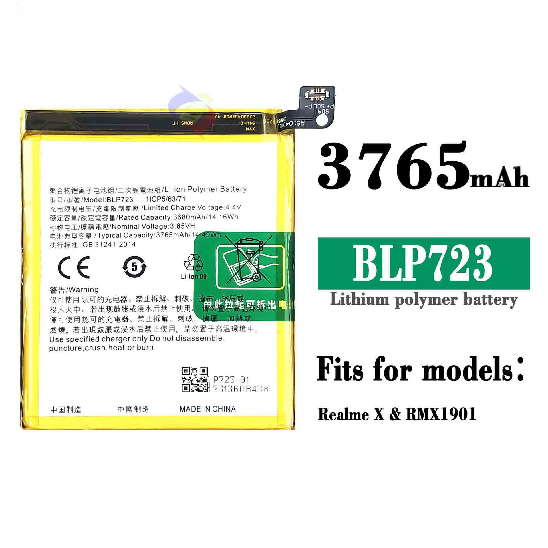 Compatible OPPO Realme X/RMX1901 Phone Battery Realme BLP723 Battery Brand New Battery Board