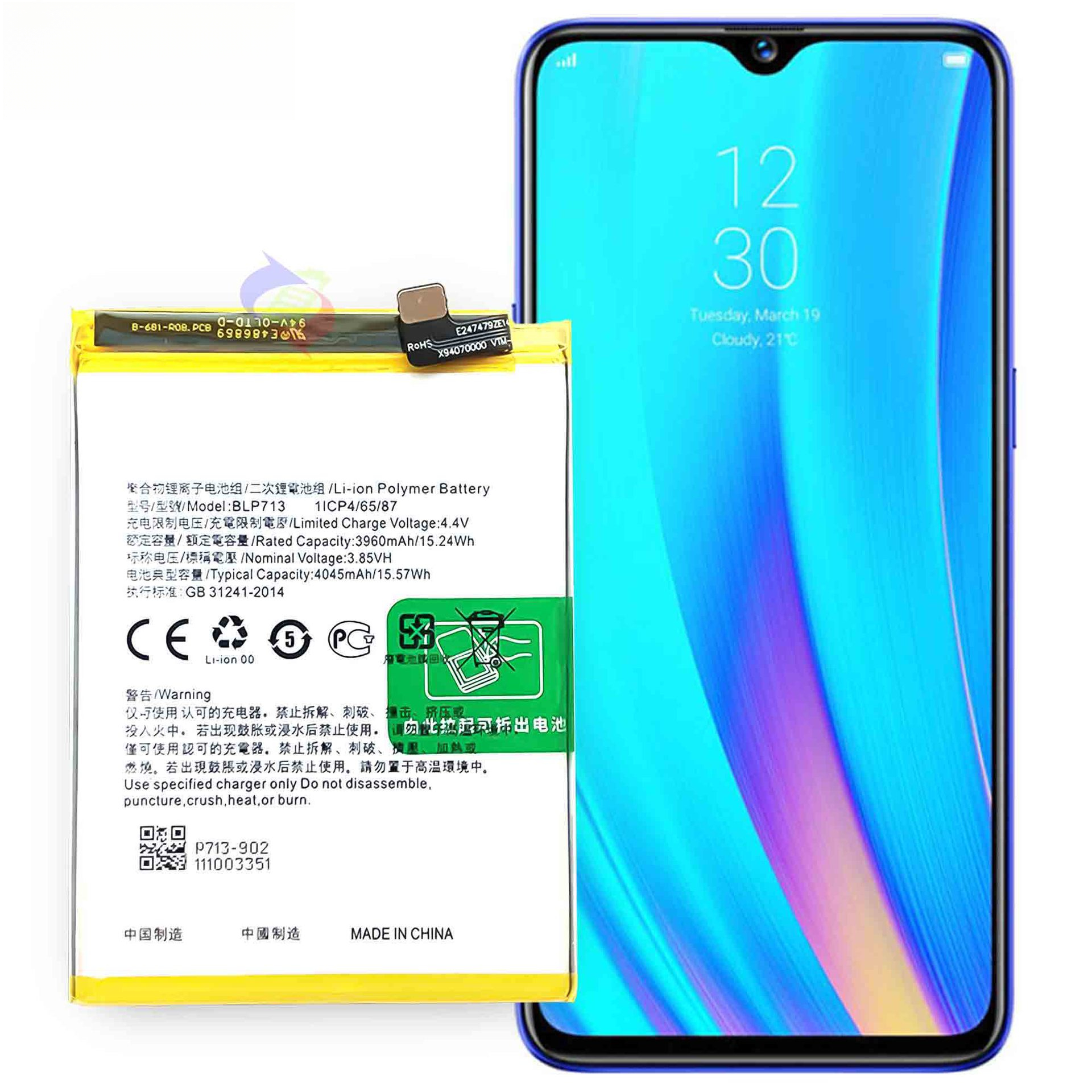 Compatible with OPPO Realme C3 Pro/Realme X Youth Edition/Realme 3 Pro Phone BLP713