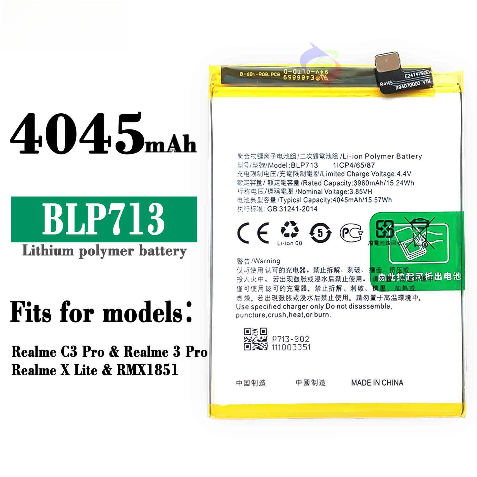 Compatible with OPPO Realme C3 Pro/Realme X Youth Edition/Realme 3 Pro Phone BLP713